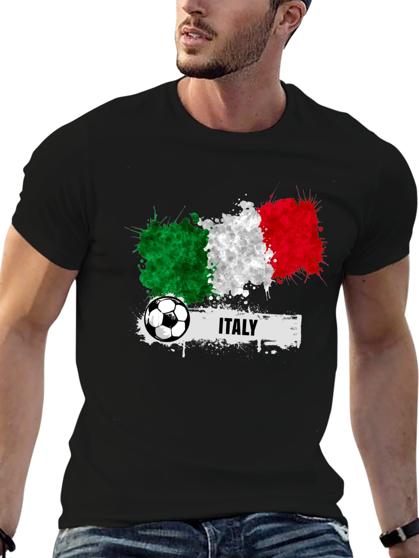 Italy Soccer T-Shirt - Italian Flag Football Tee