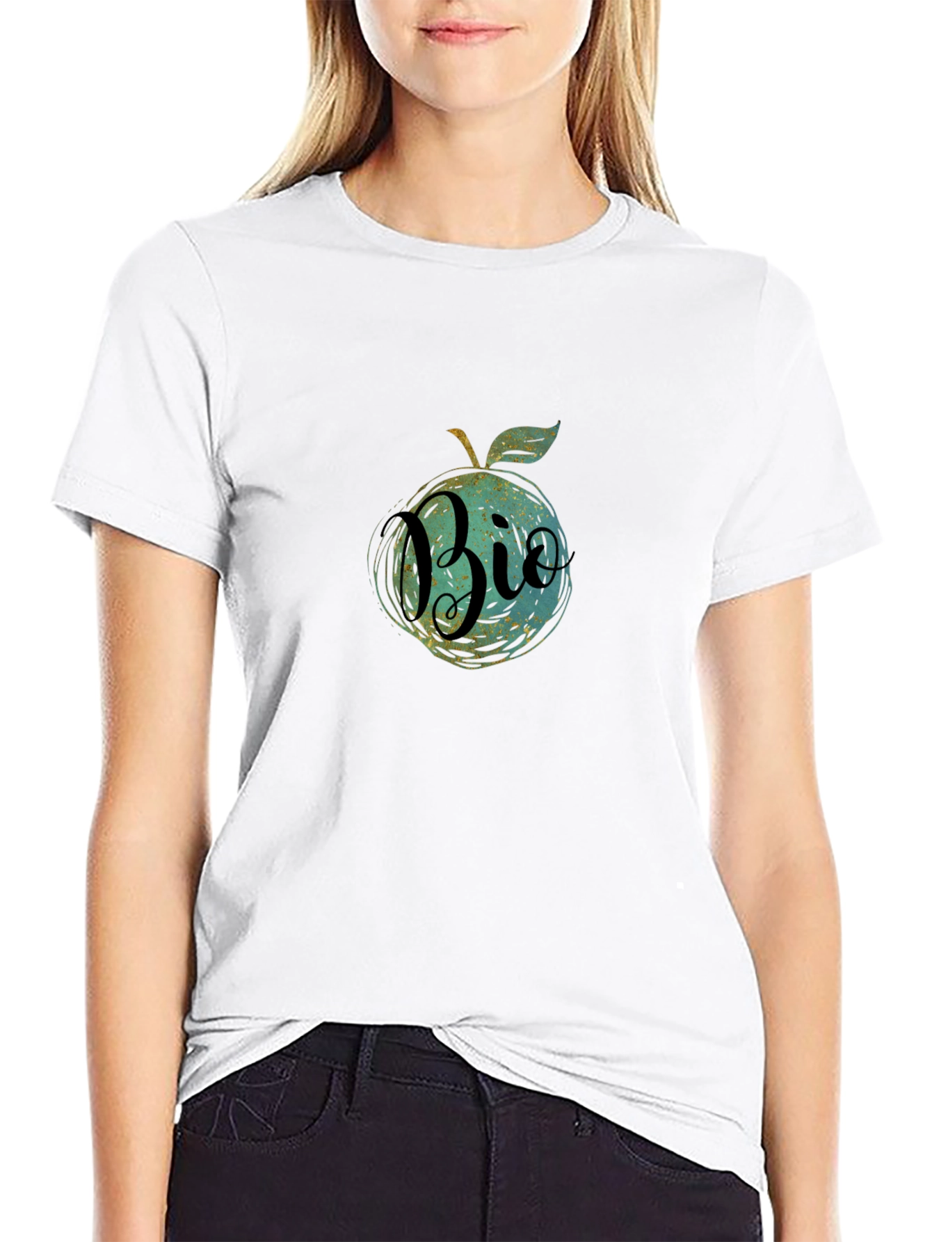 Bio Apple Graphic Tee - Sustainable Style
