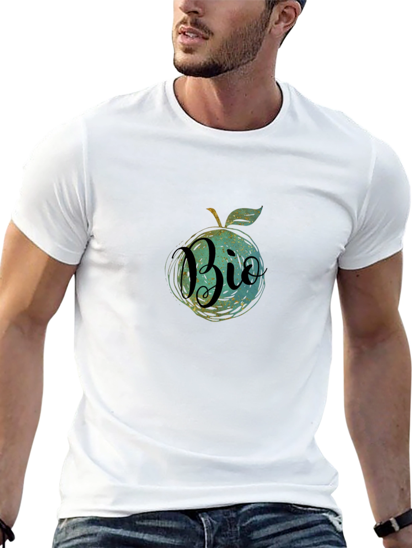 Bio Apple Graphic Tee - Sustainable Style
