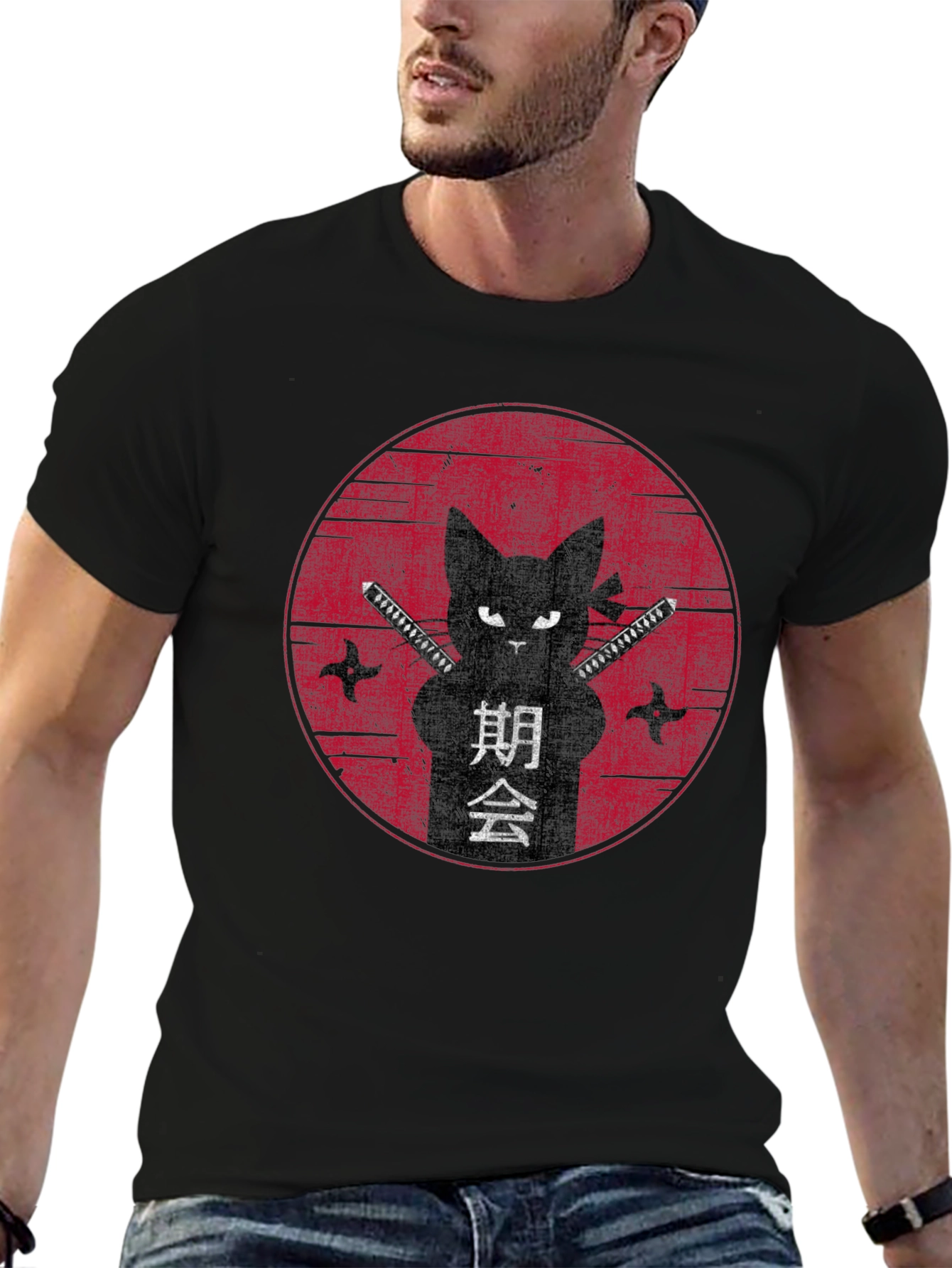 Ninja Cat Graphic T-Shirt