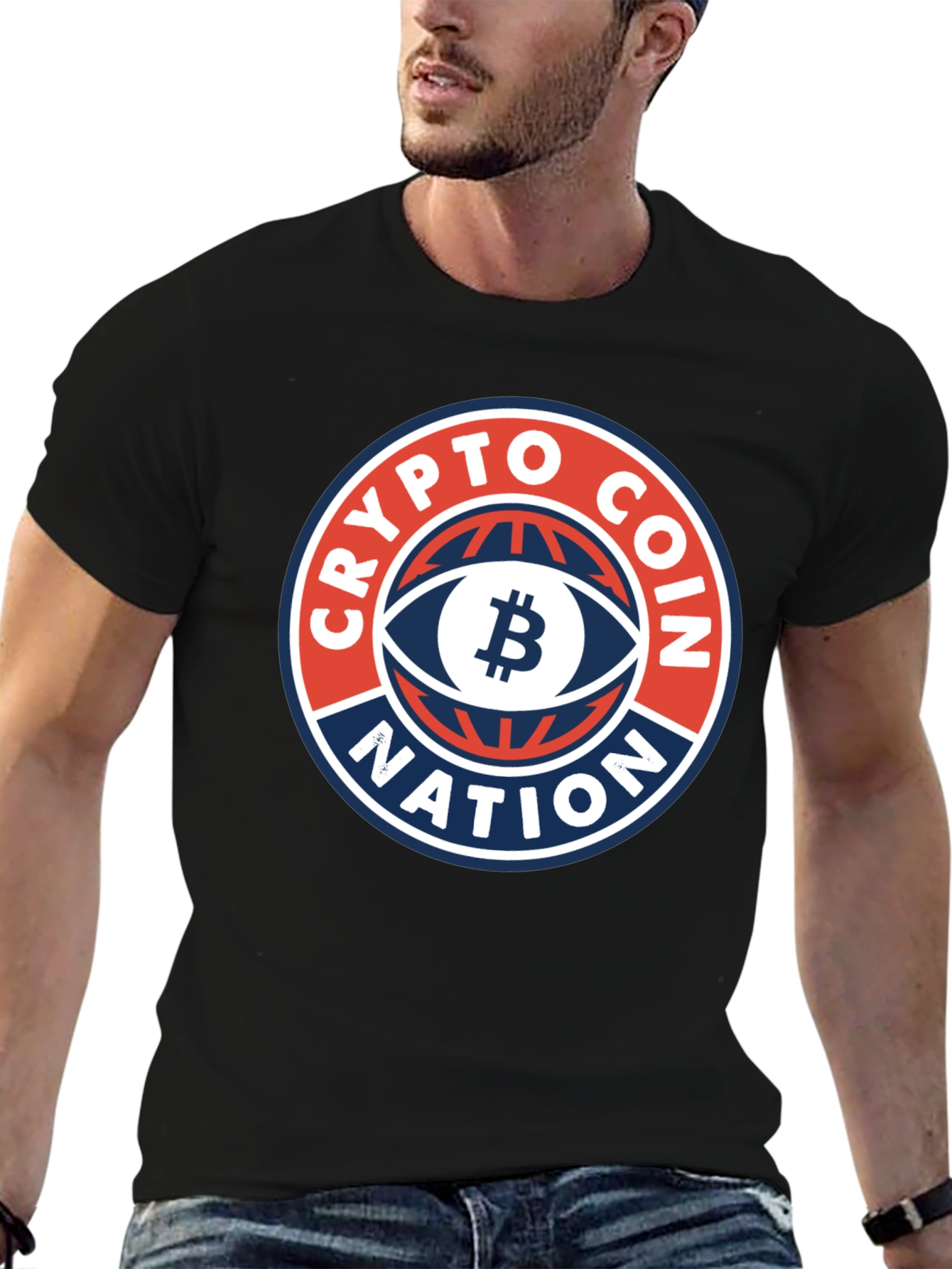 Crypto Coin Nation Black Graphic T-Shirt