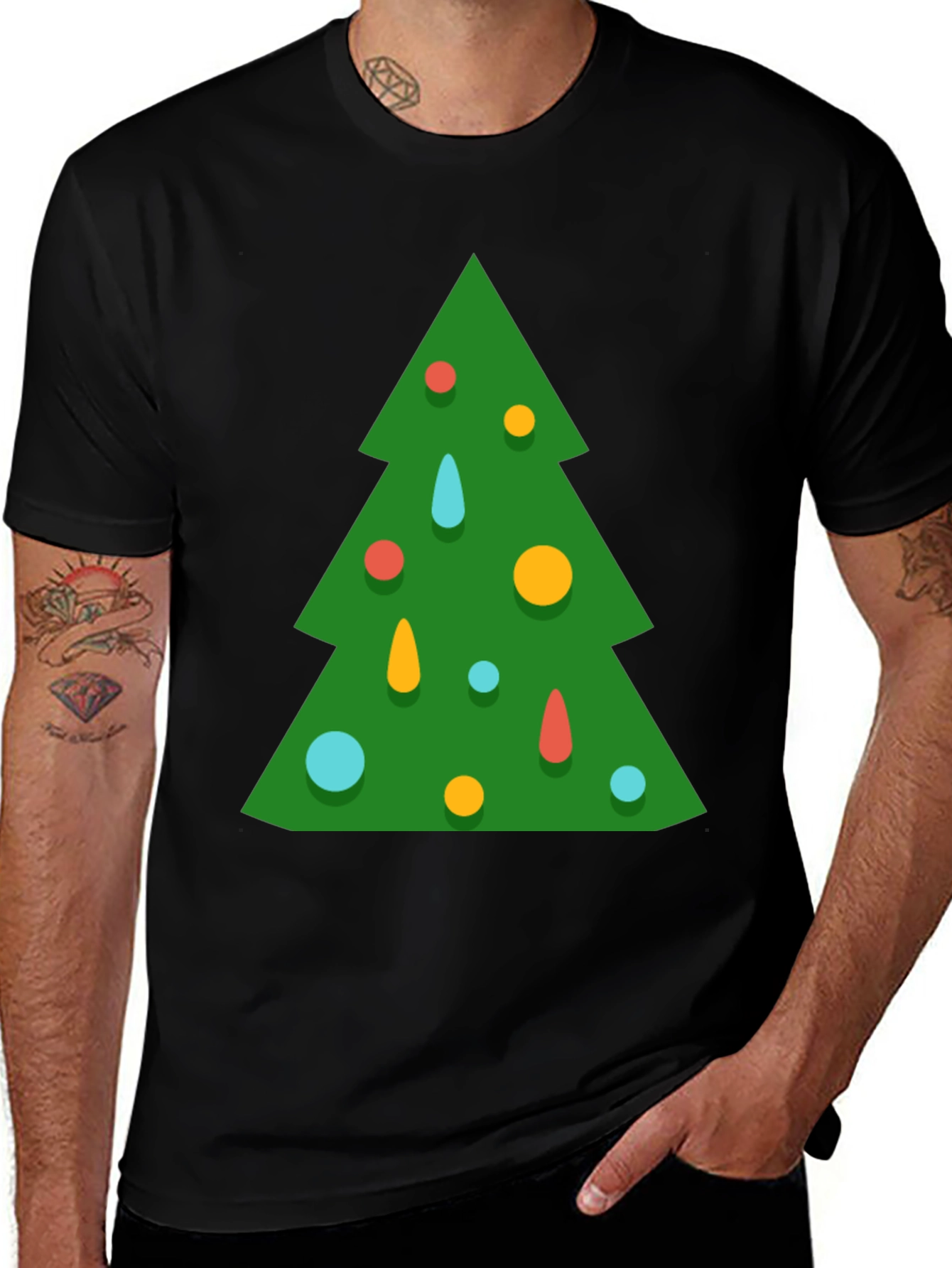 Festive Christmas Tree Graphic Tee - Holiday Style