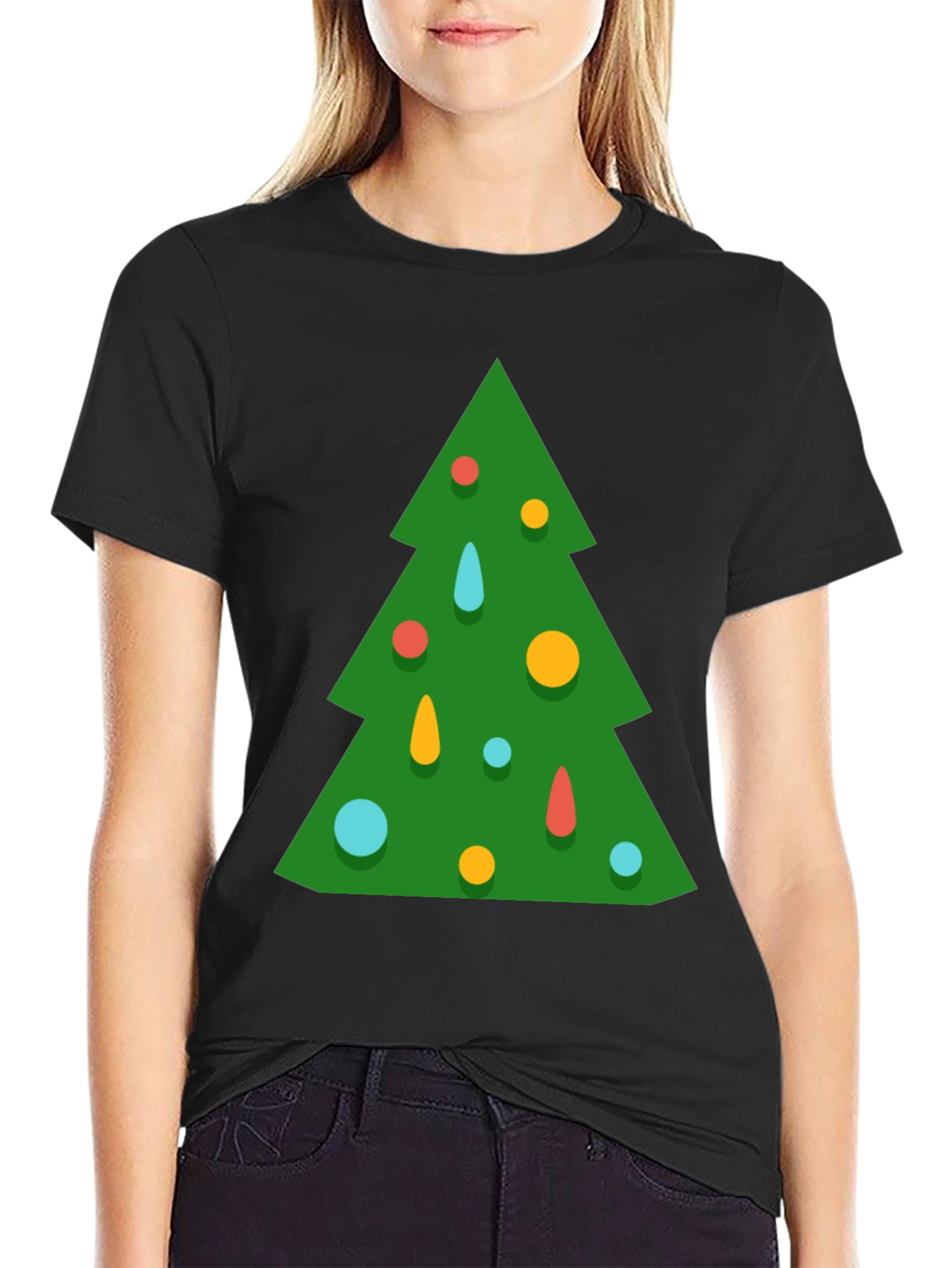 Festive Christmas Tree Graphic Tee - Holiday Style