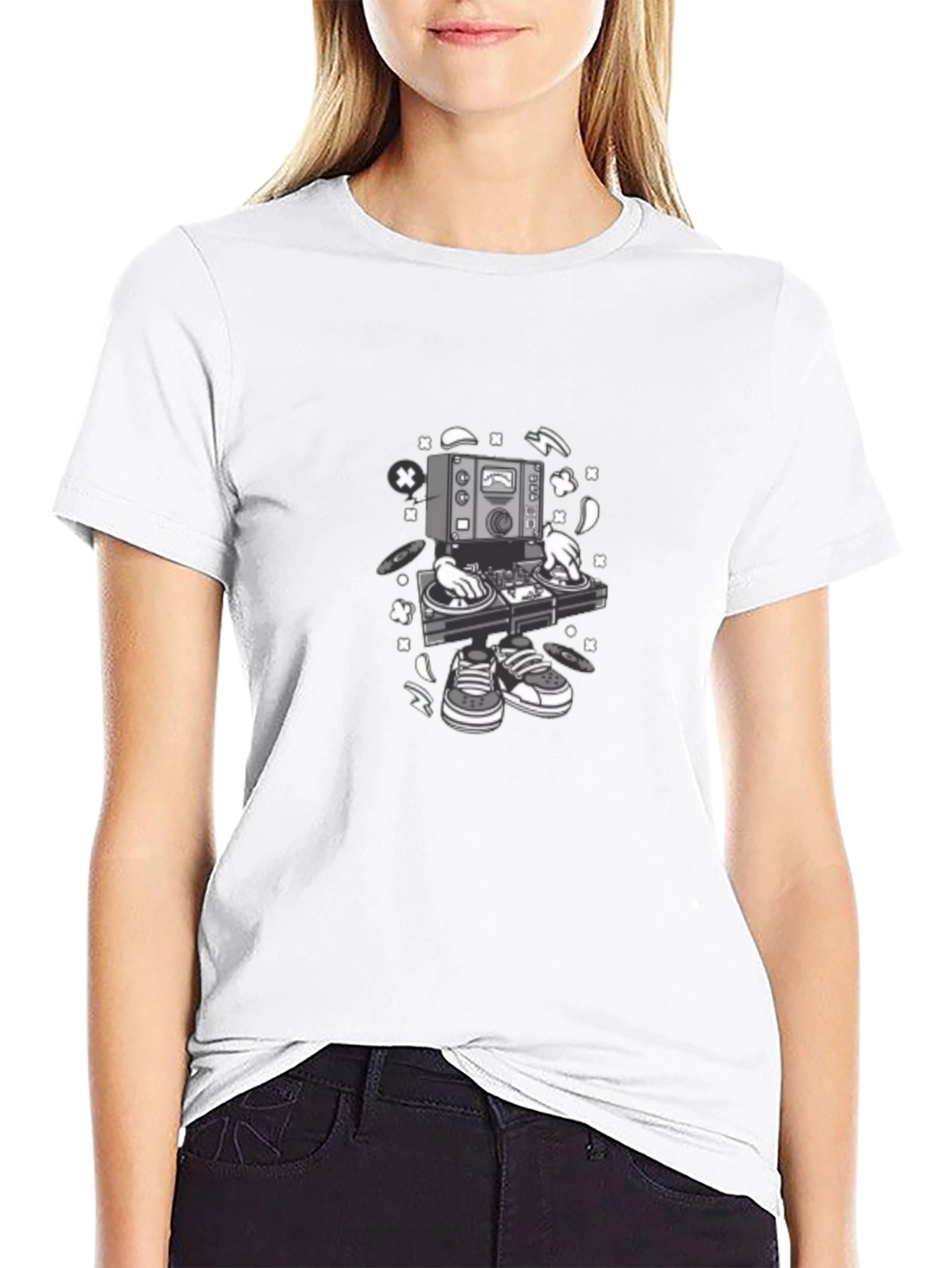 DJ Turntable Graphic T-Shirt - Black