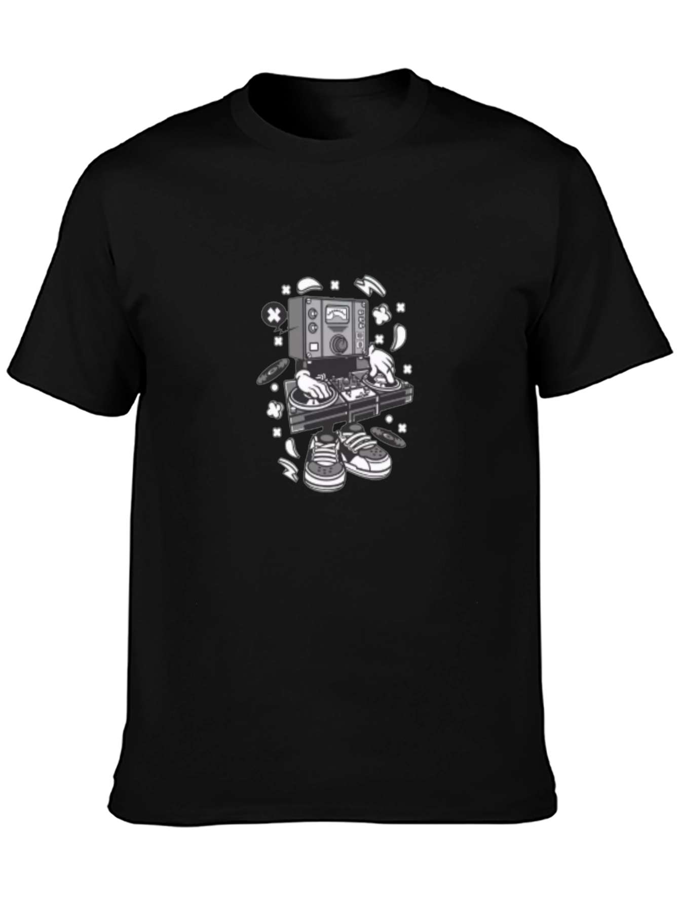 DJ Turntable Graphic T-Shirt - Black