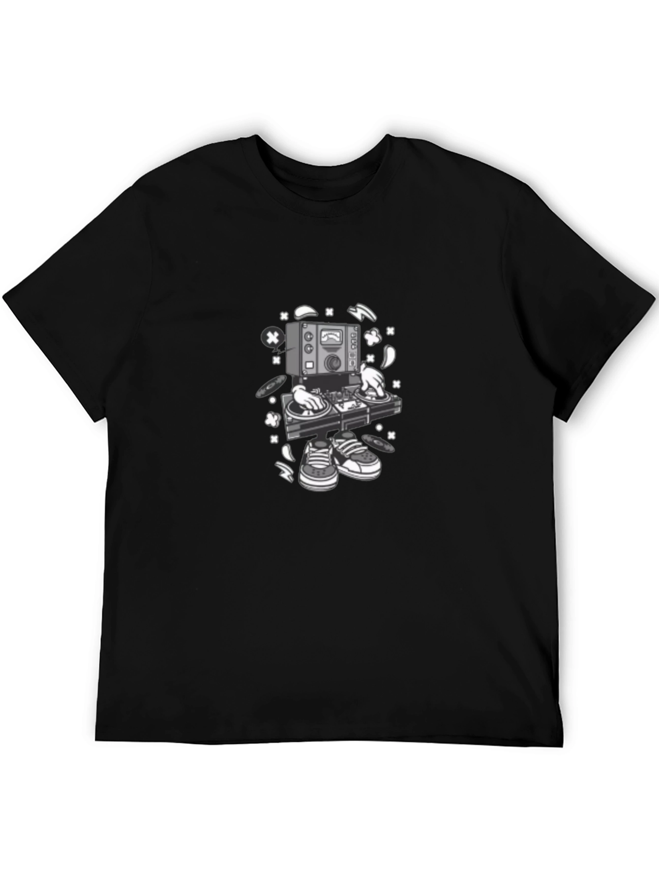 DJ Turntable Graphic T-Shirt - Black