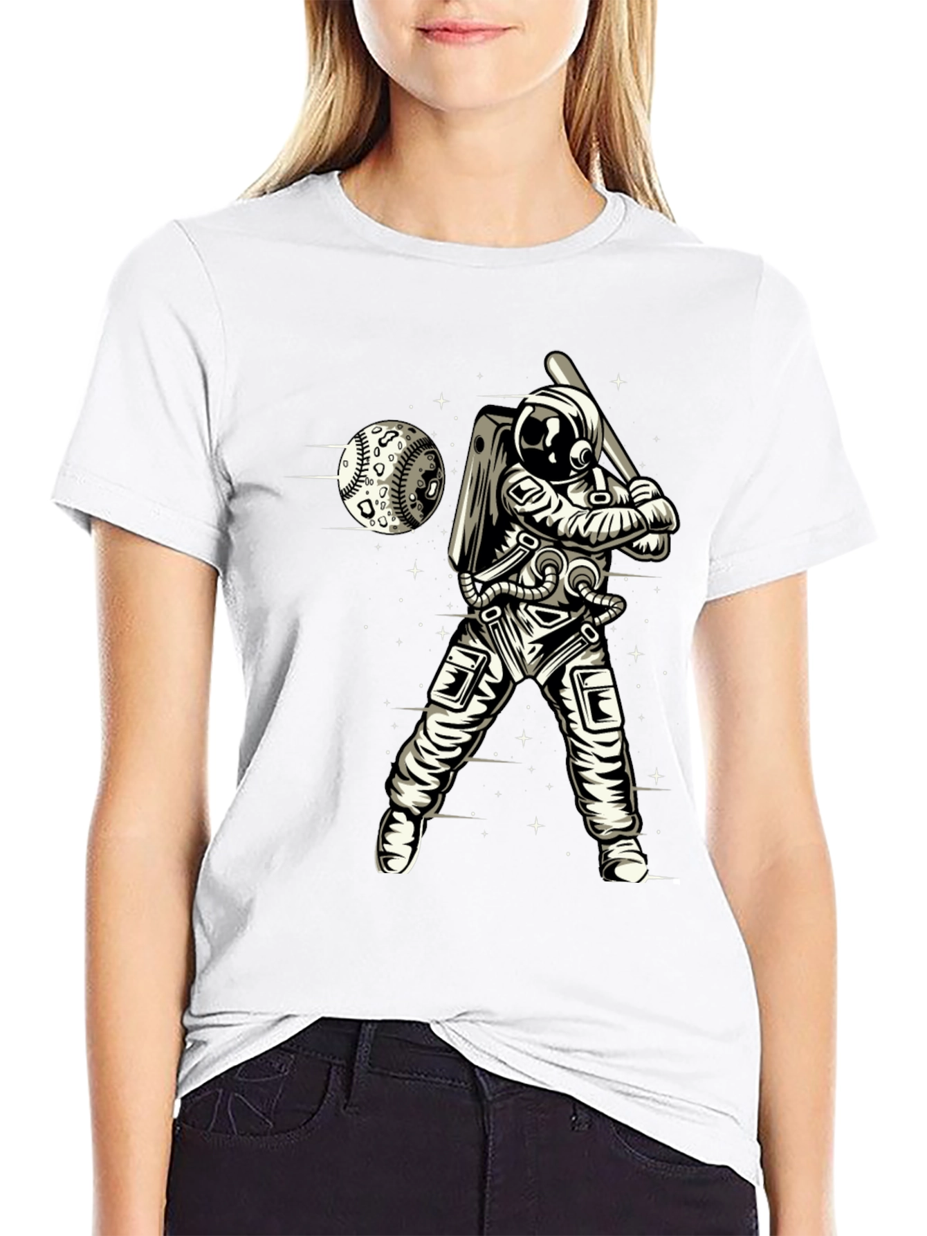 Astronaut Baseball Graphic T-Shirt