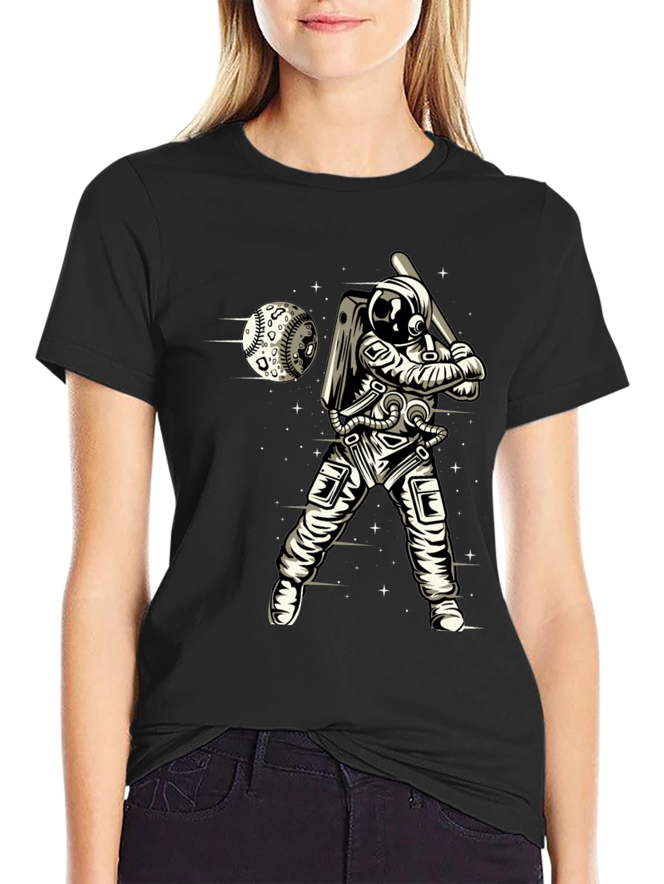 Astronaut Baseball Graphic T-Shirt