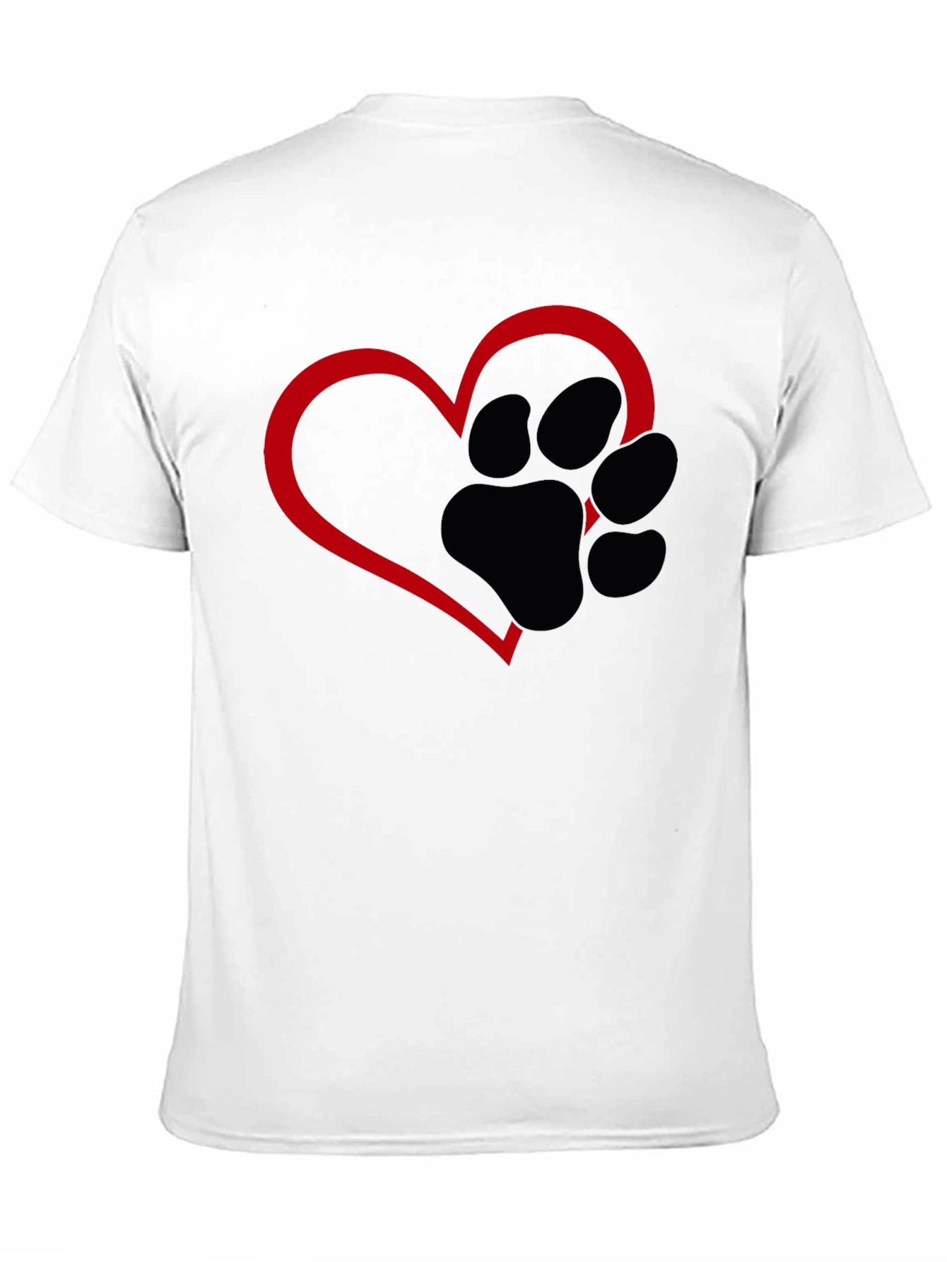 Paw Print Heart T-Shirt - Black