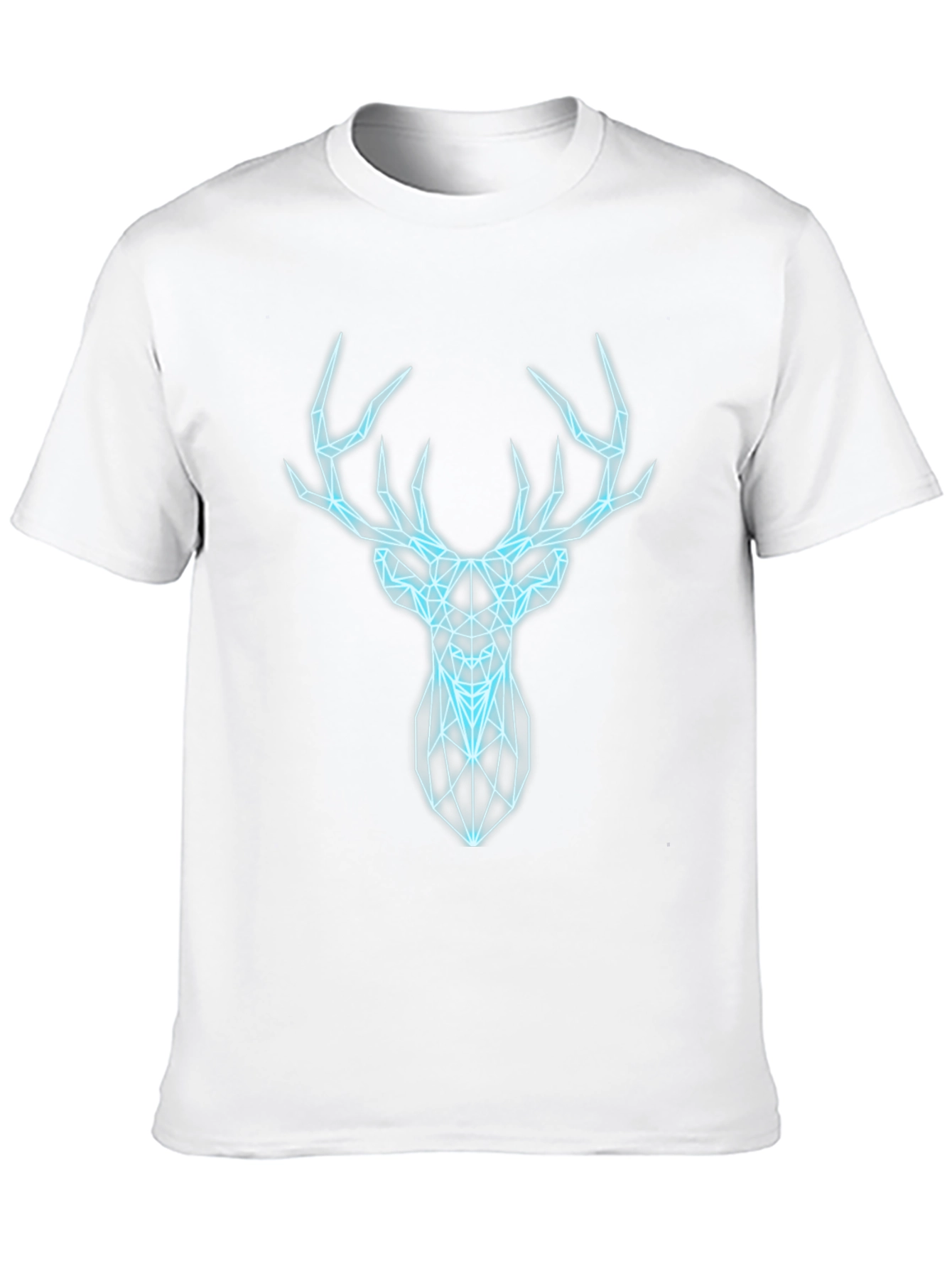 Geometric Deer Graphic Print Black T-Shirt