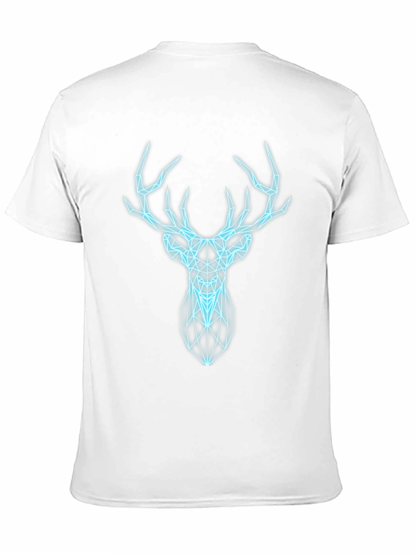 Geometric Deer Graphic Print Black T-Shirt