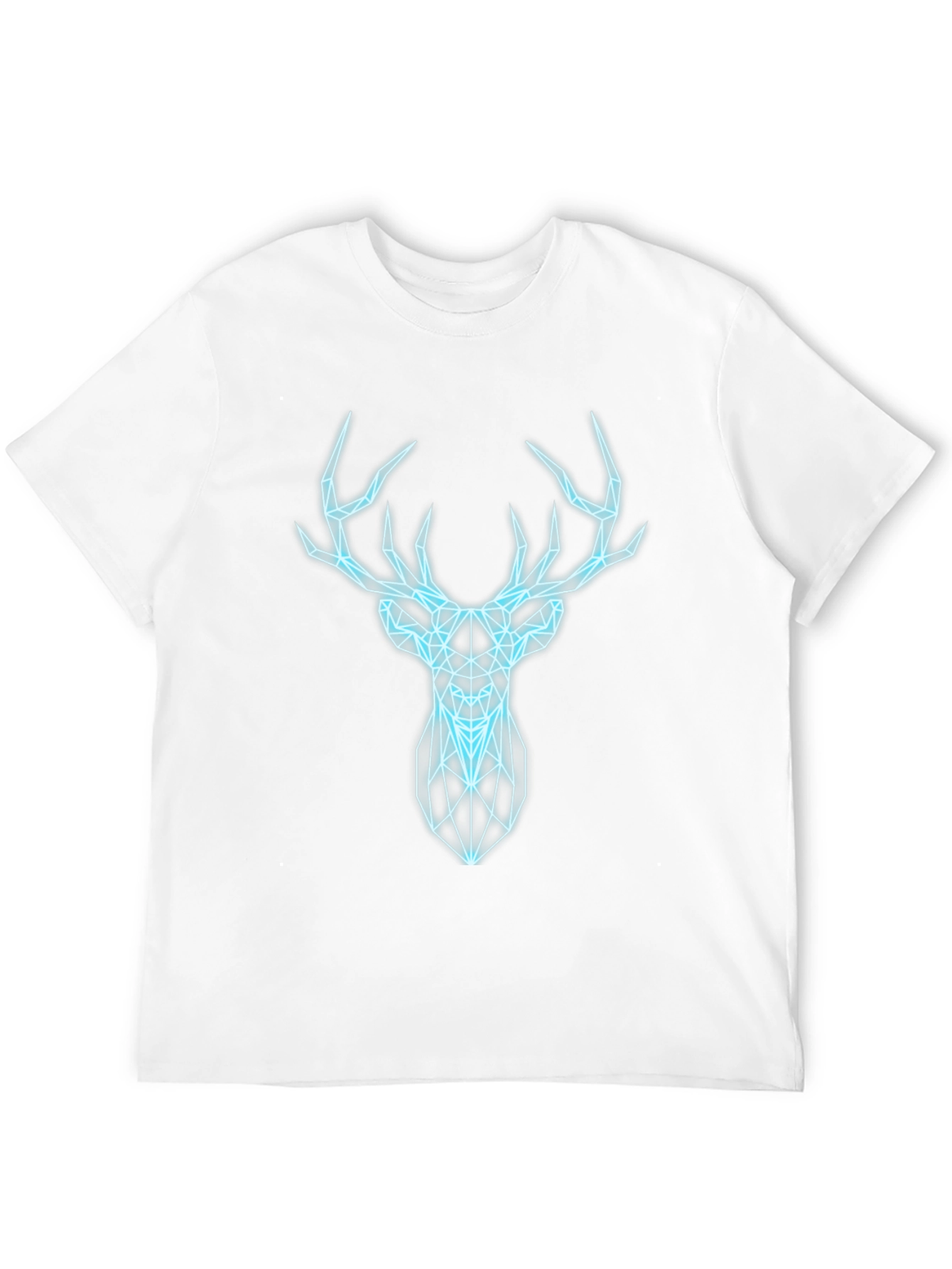 Geometric Deer Graphic Print Black T-Shirt