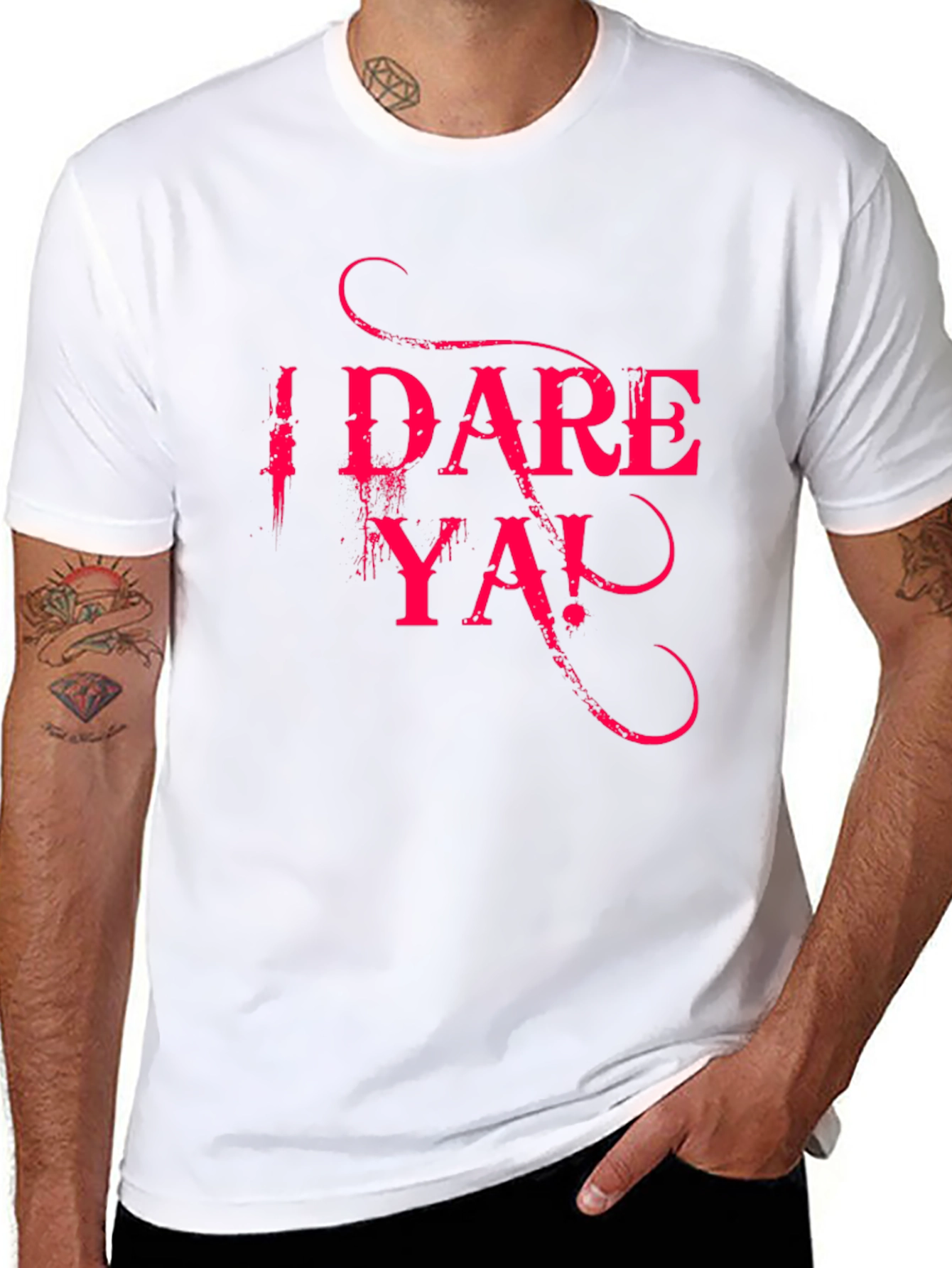 I Dare Ya! Black Graphic Tee