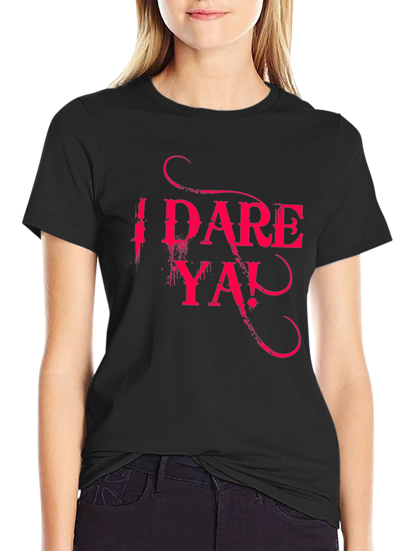 I Dare Ya! Black Graphic Tee