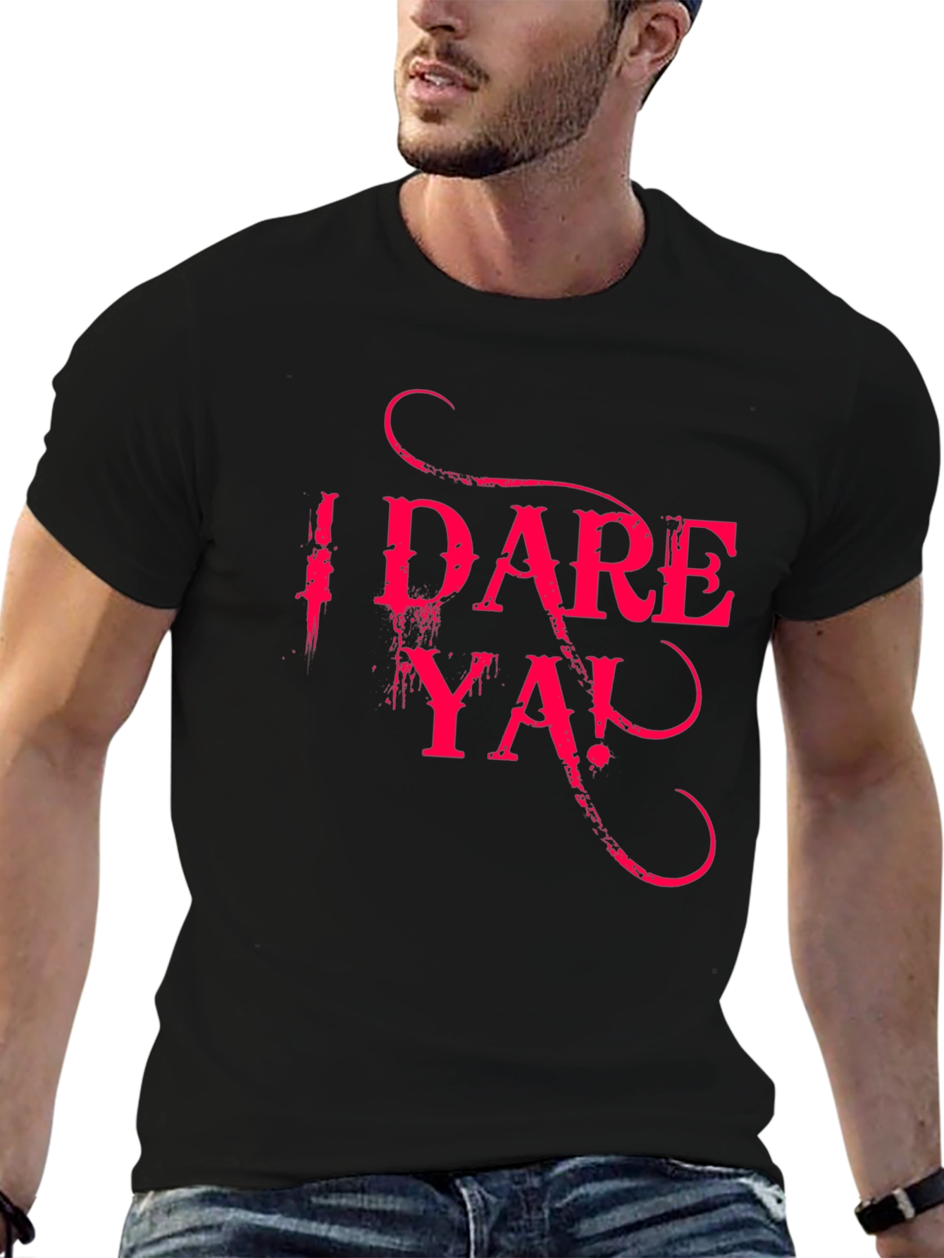I Dare Ya! Black Graphic Tee