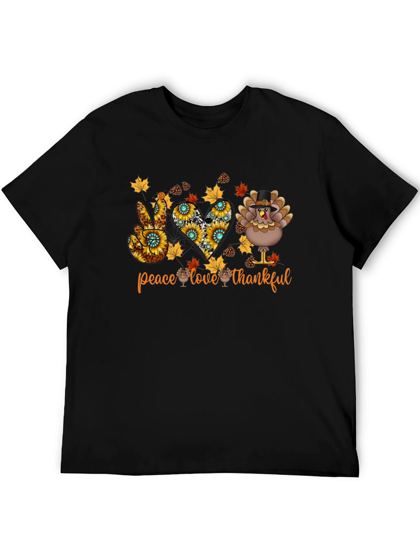Peace Love Thankful Thanksgiving T-Shirt