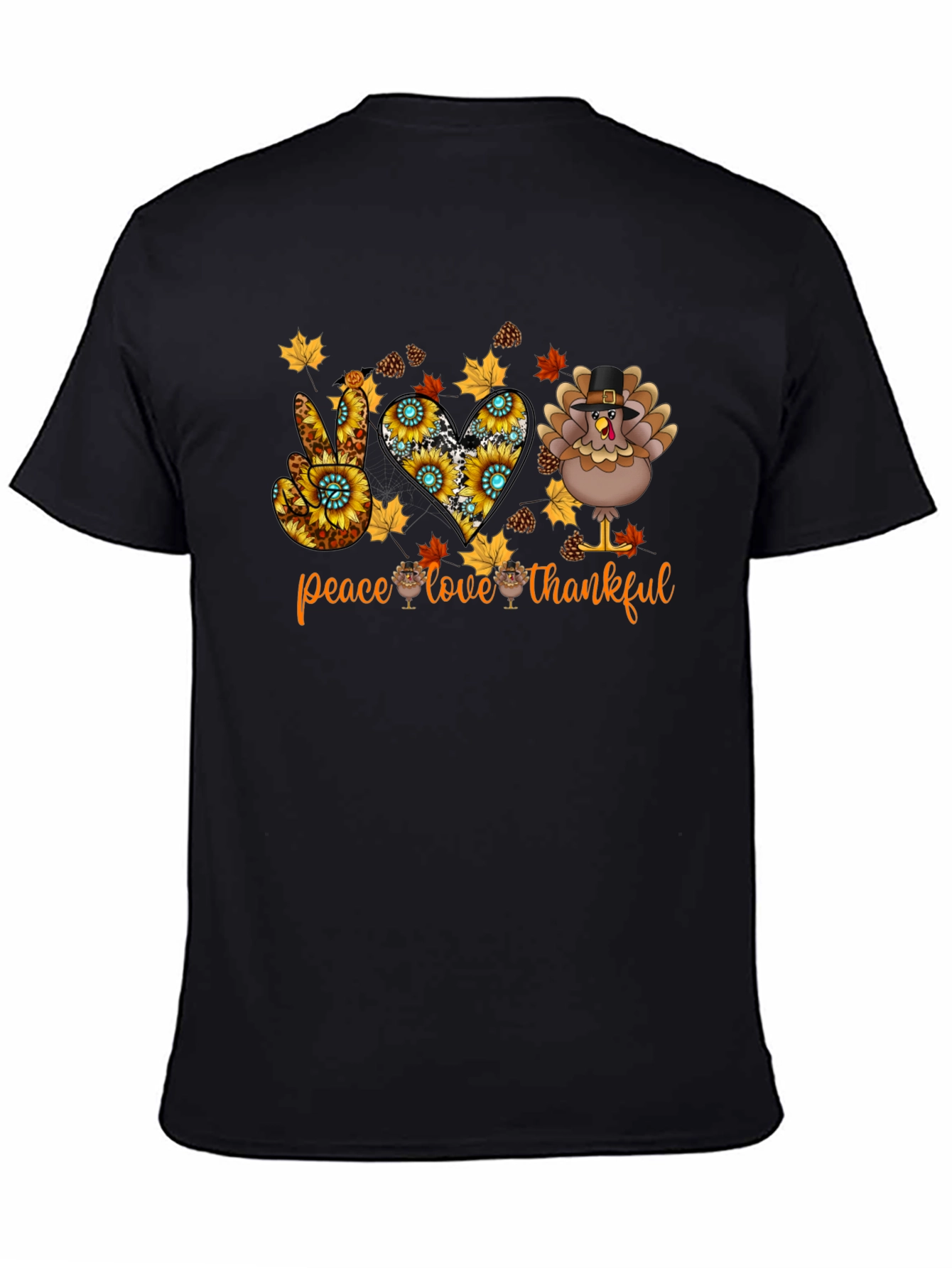 Peace Love Thankful Thanksgiving T-Shirt
