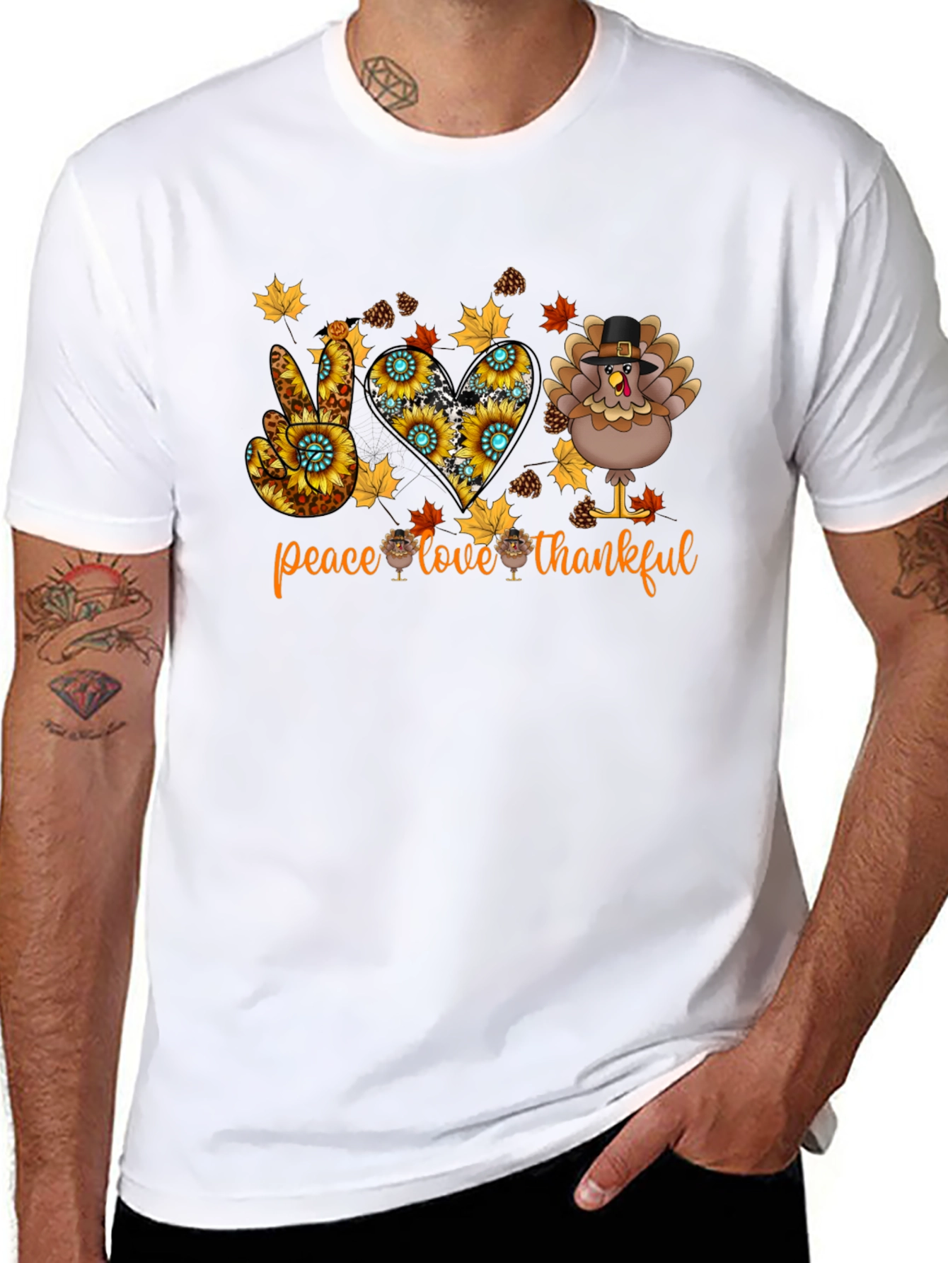 Peace Love Thankful Thanksgiving T-Shirt