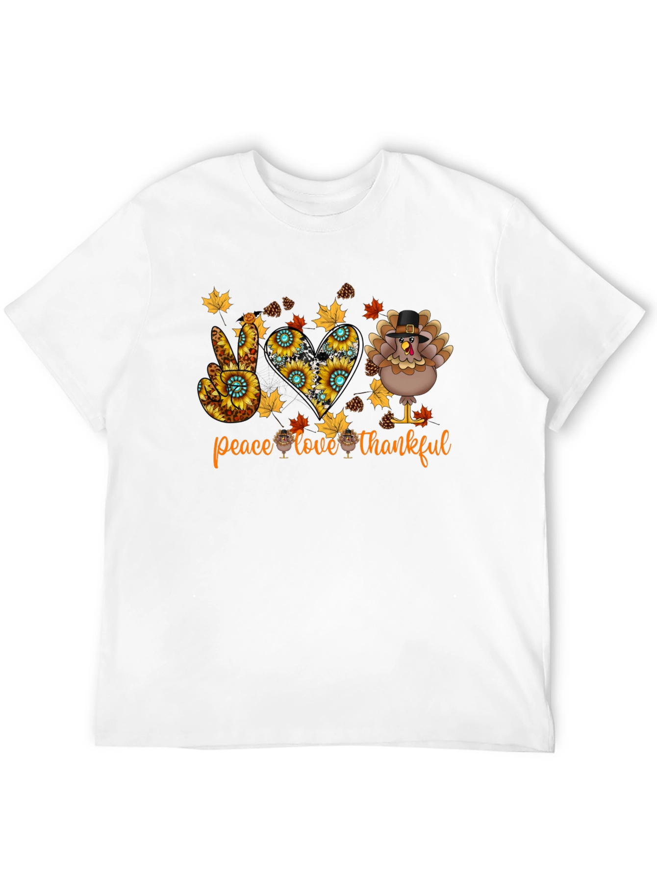 Peace Love Thankful Thanksgiving T-Shirt