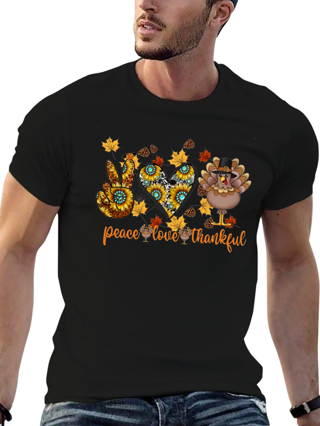 Peace Love Thankful Thanksgiving T-Shirt