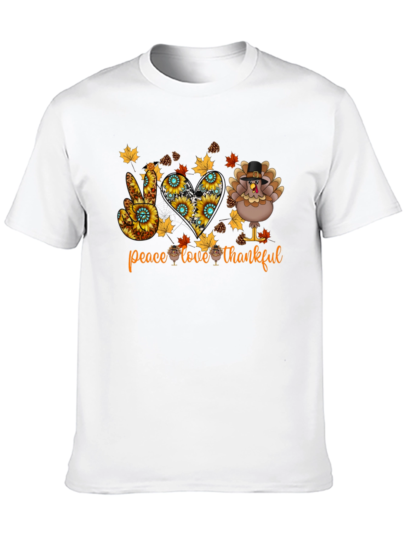 Peace Love Thankful Thanksgiving T-Shirt
