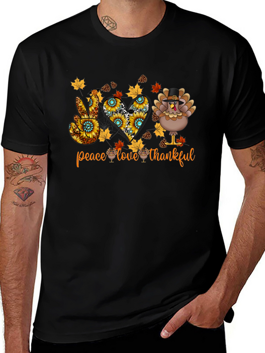 Peace Love Thankful Thanksgiving T-Shirt