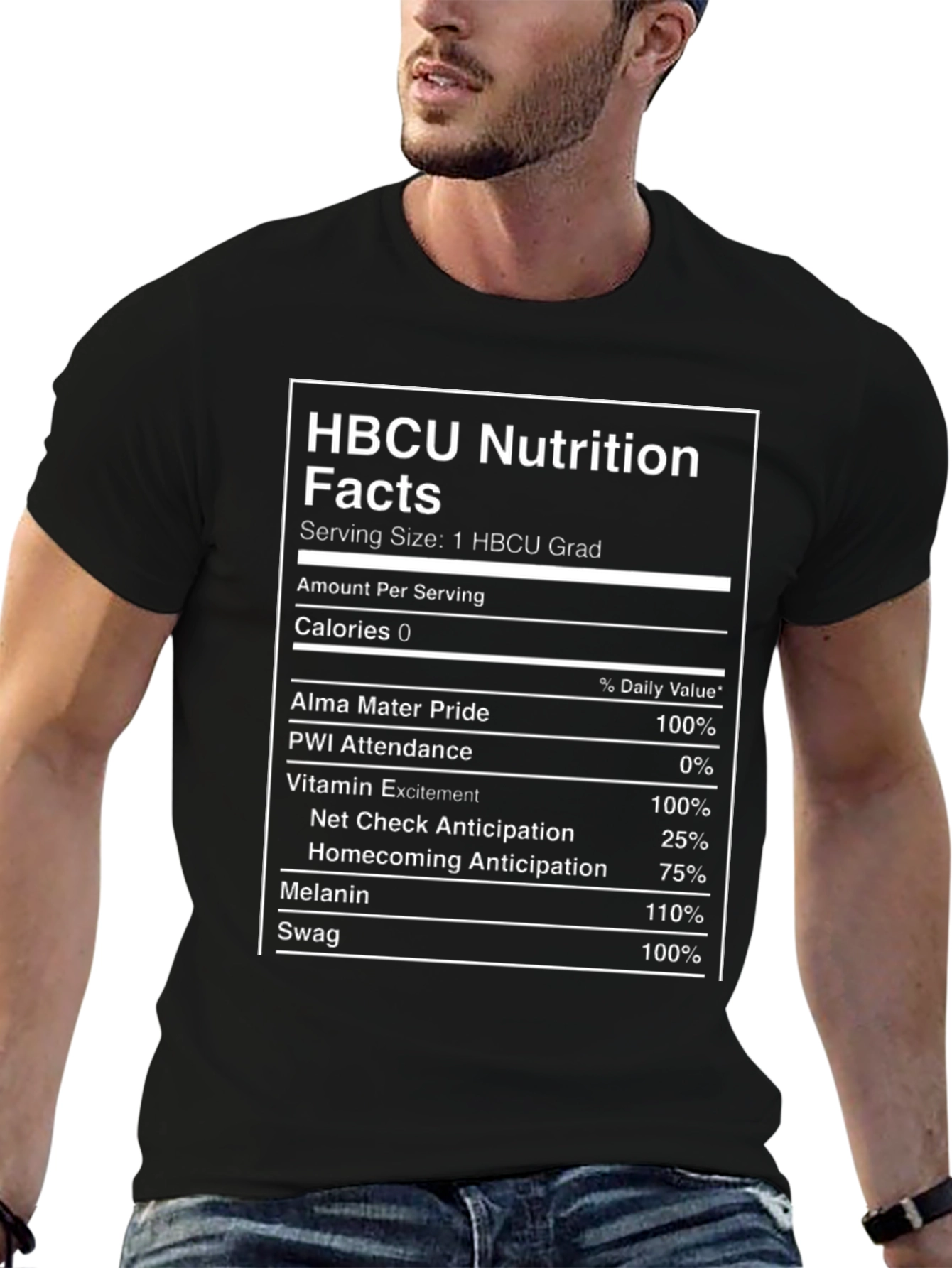 HBCU Nutrition Facts T-Shirt