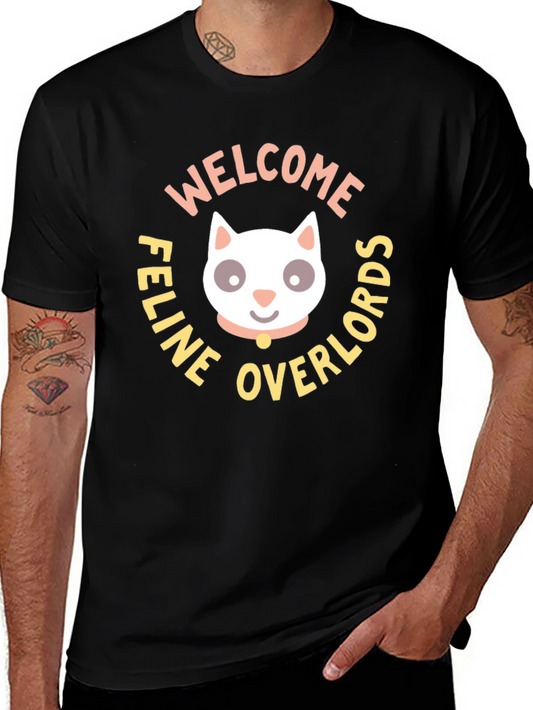 Welcome Feline Overlords T-Shirt - Cat Lover Tee