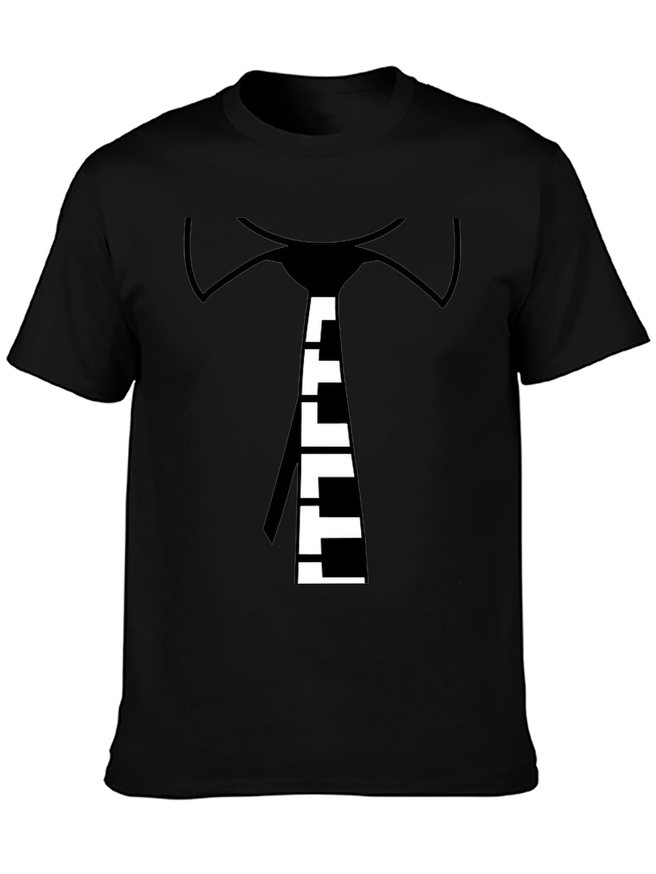 Piano Tie Graphic Black T-Shirt