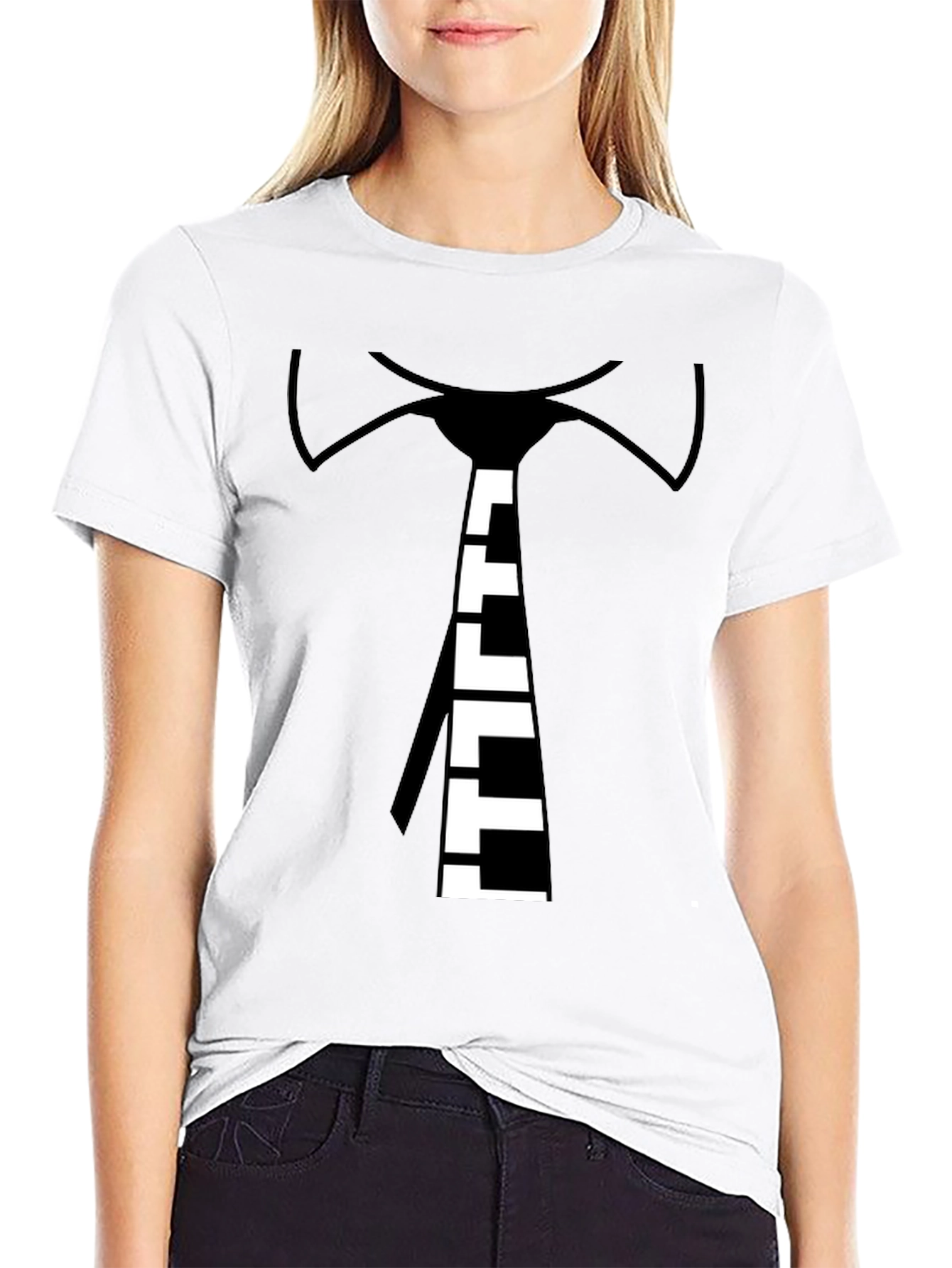 Piano Tie Graphic Black T-Shirt