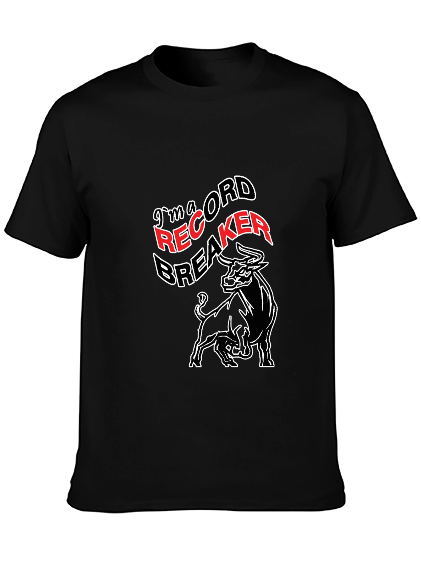 Record Breaker Bull Graphic T-Shirt