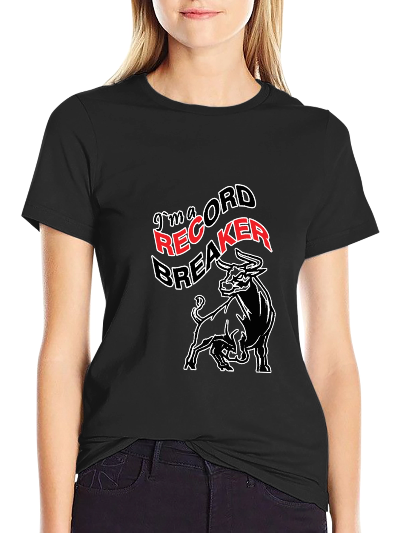 Record Breaker Bull Graphic T-Shirt