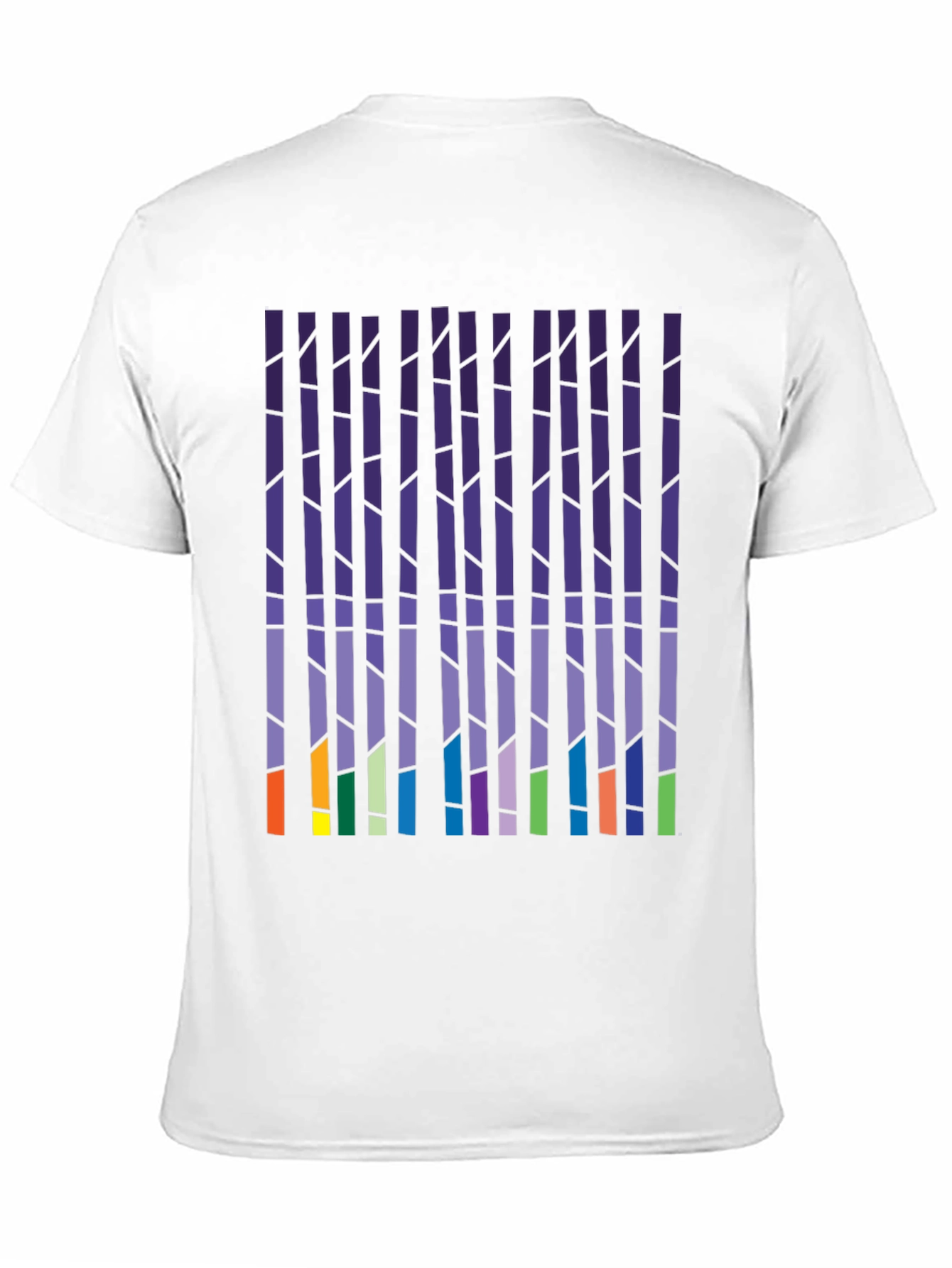 Abstract Vertical Blocks Graphic Tee - Soft Cotton Blend