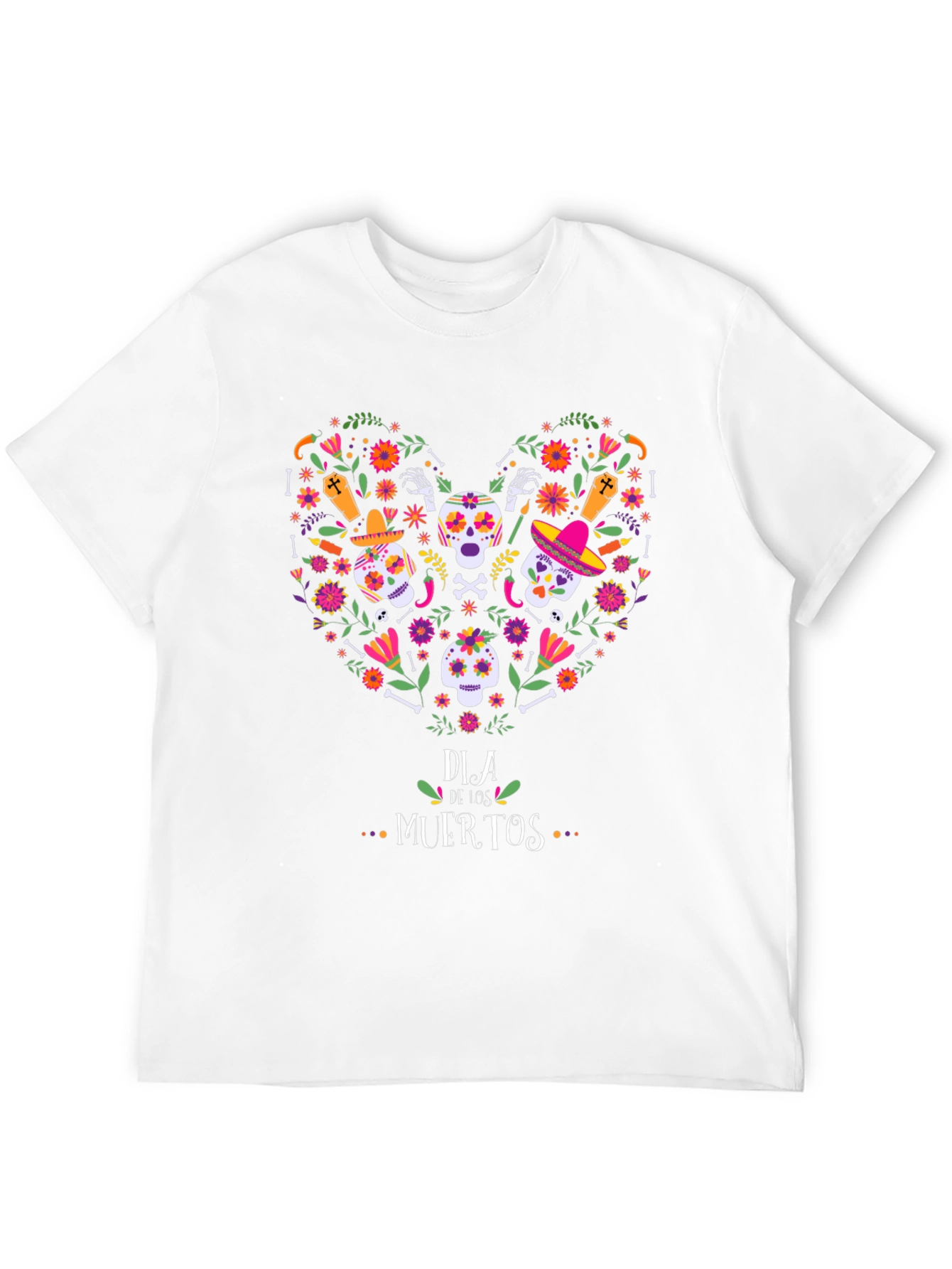 Dia de los Muertos Heart Skull T-Shirt