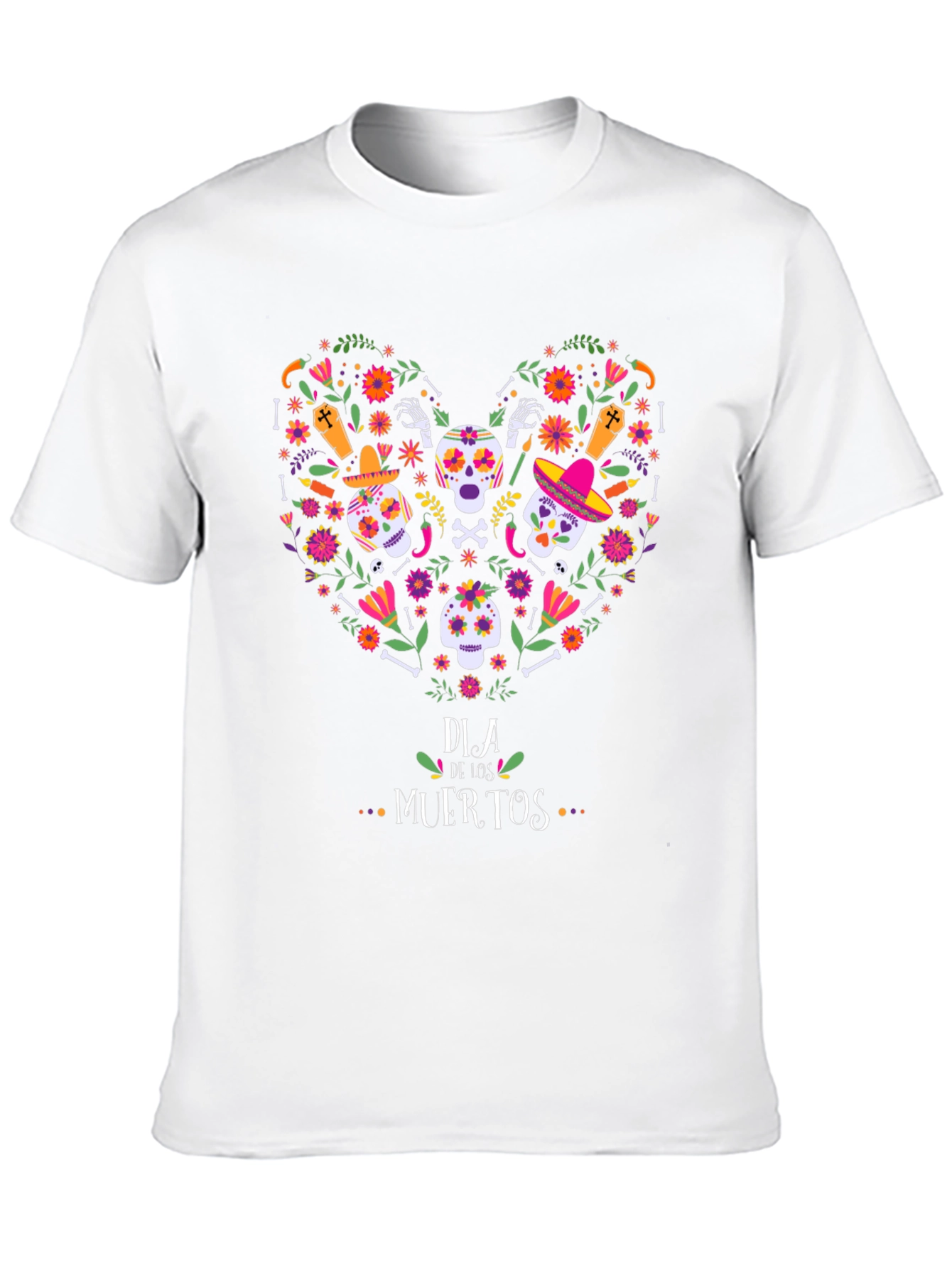 Dia de los Muertos Heart Skull T-Shirt