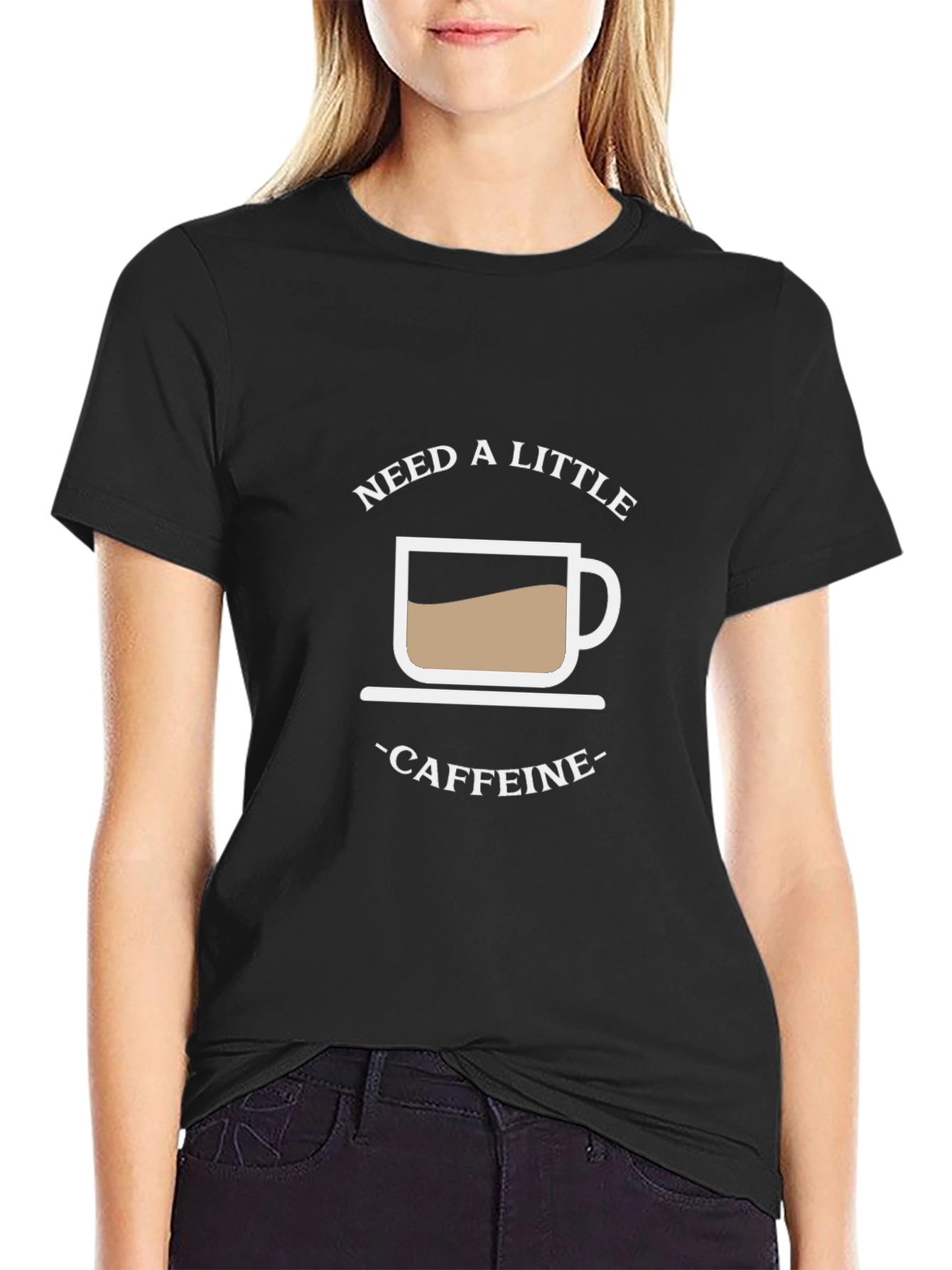 Need a Little Caffeine Black Graphic Tee