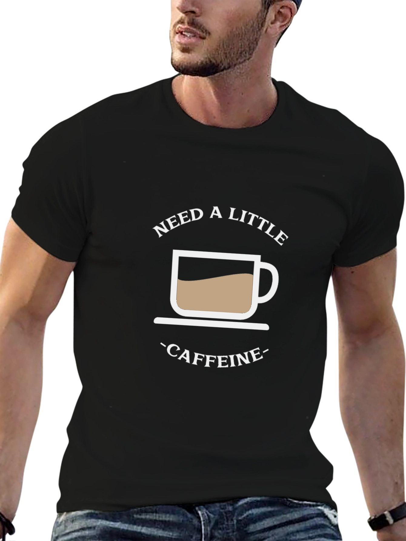 Need a Little Caffeine Black Graphic Tee