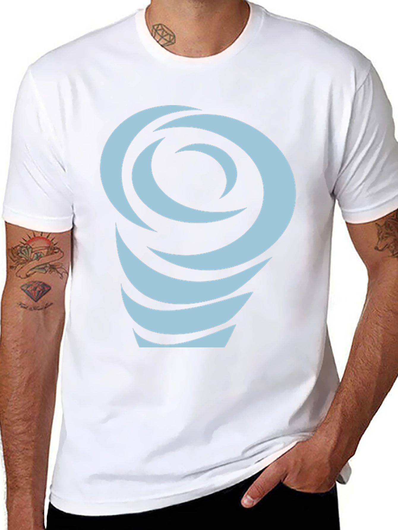 Abstract Swirl Graphic Tee - Black Cotton Blend