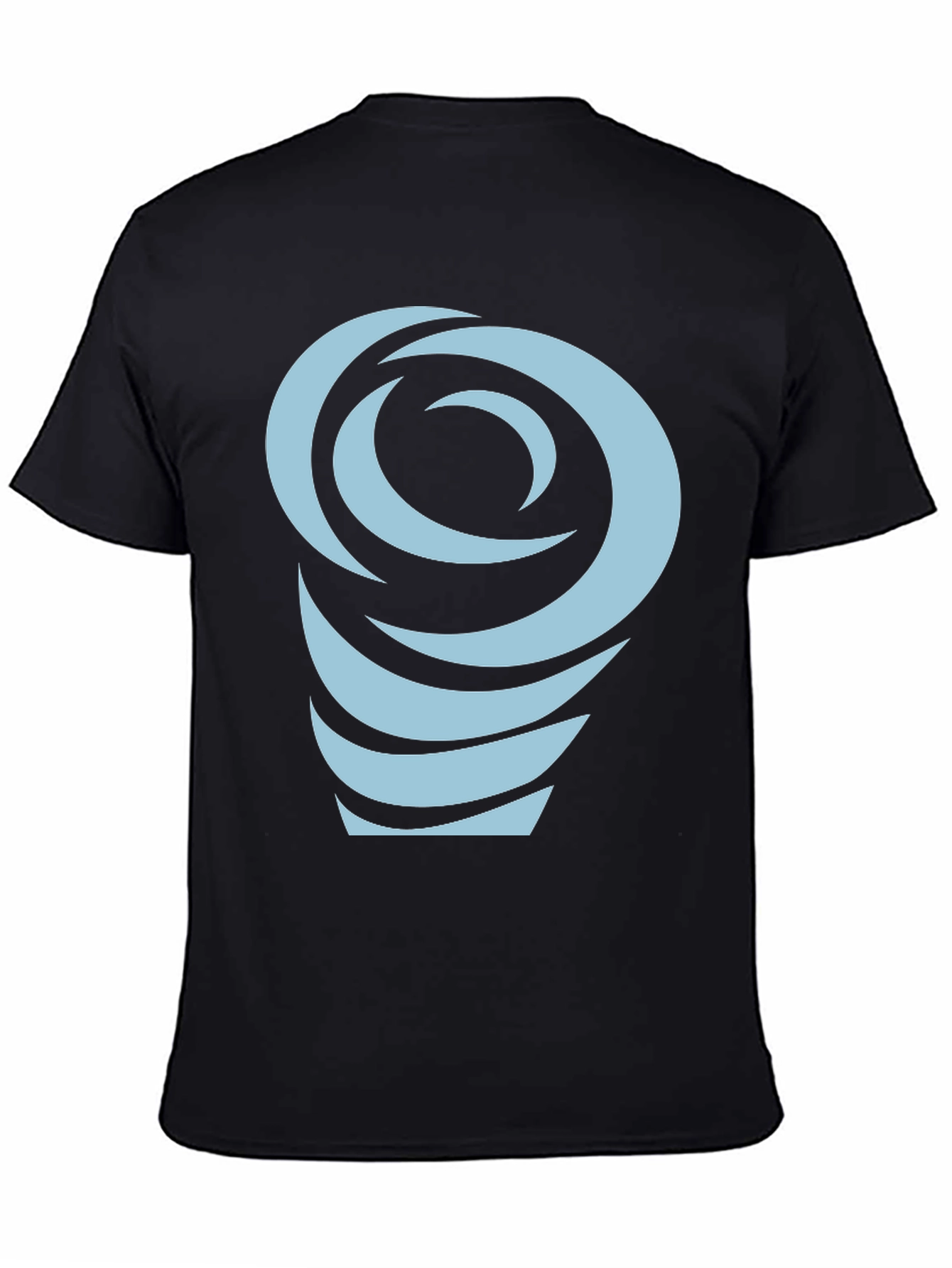 Abstract Swirl Graphic Tee - Black Cotton Blend