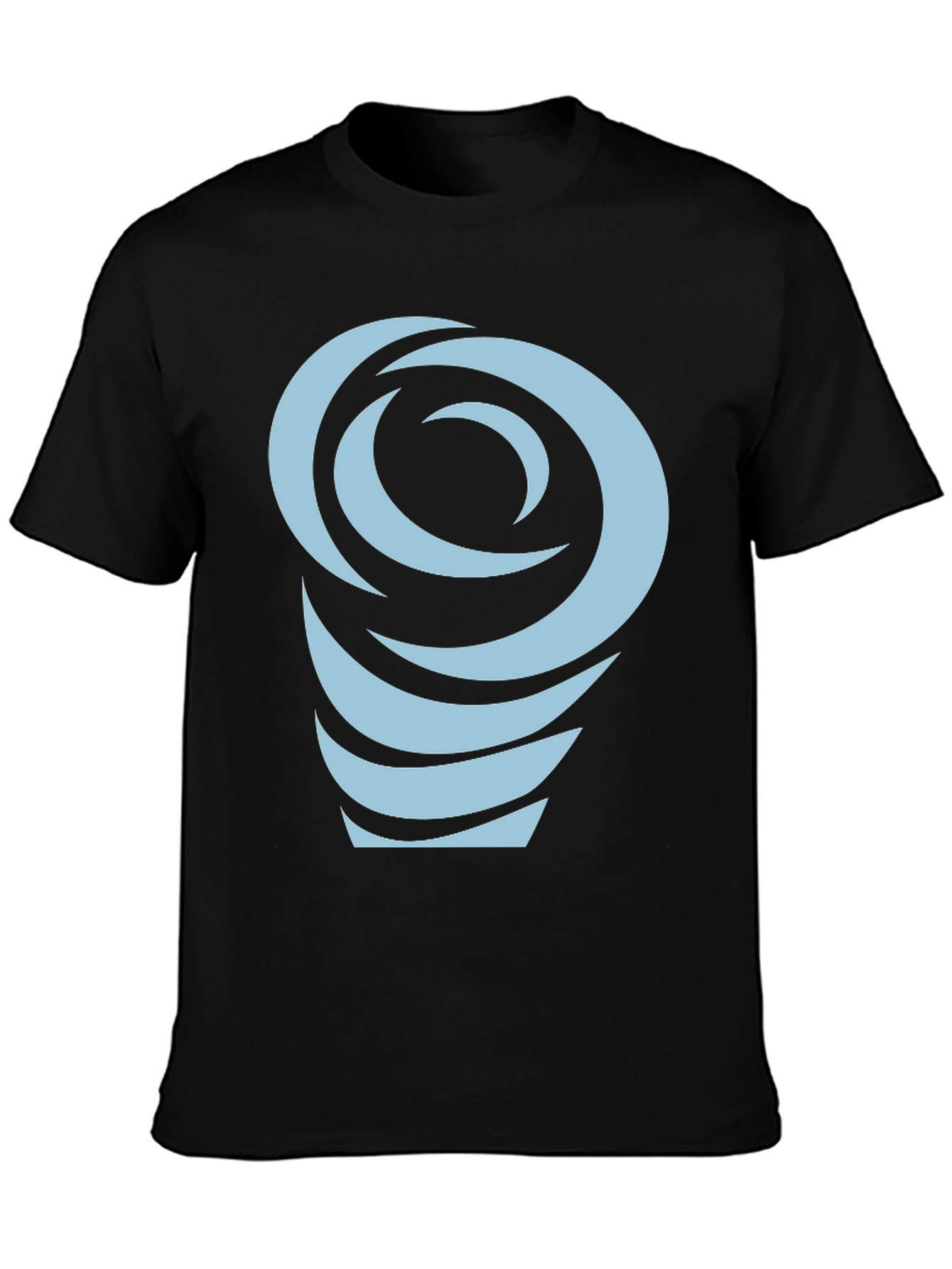 Abstract Swirl Graphic Tee - Black Cotton Blend