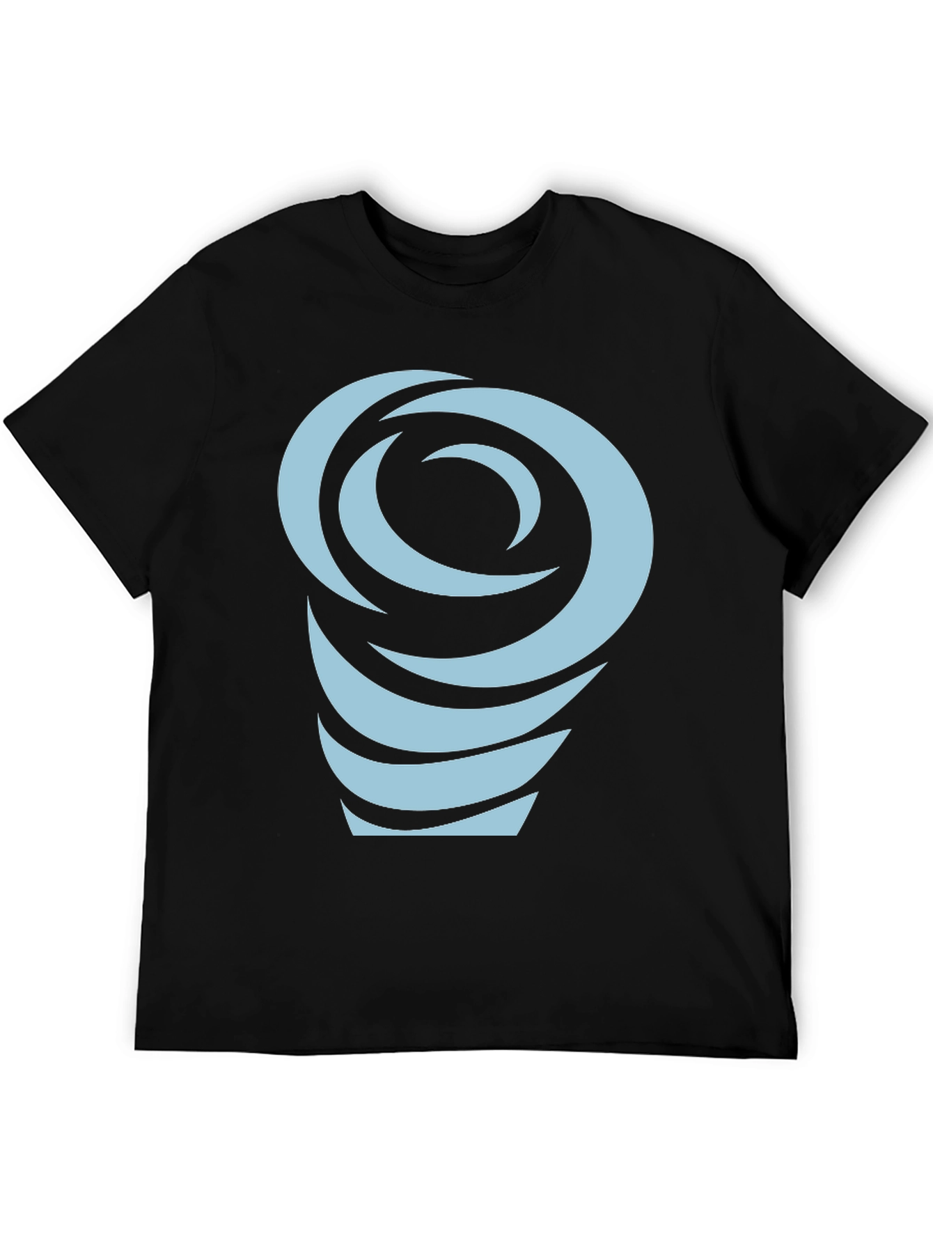 Abstract Swirl Graphic Tee - Black Cotton Blend