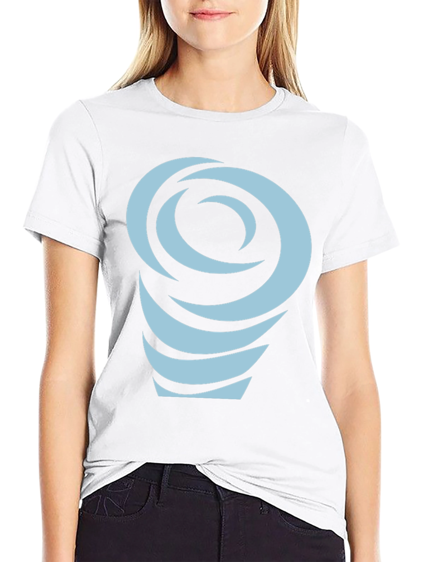 Abstract Swirl Graphic Tee - Black Cotton Blend