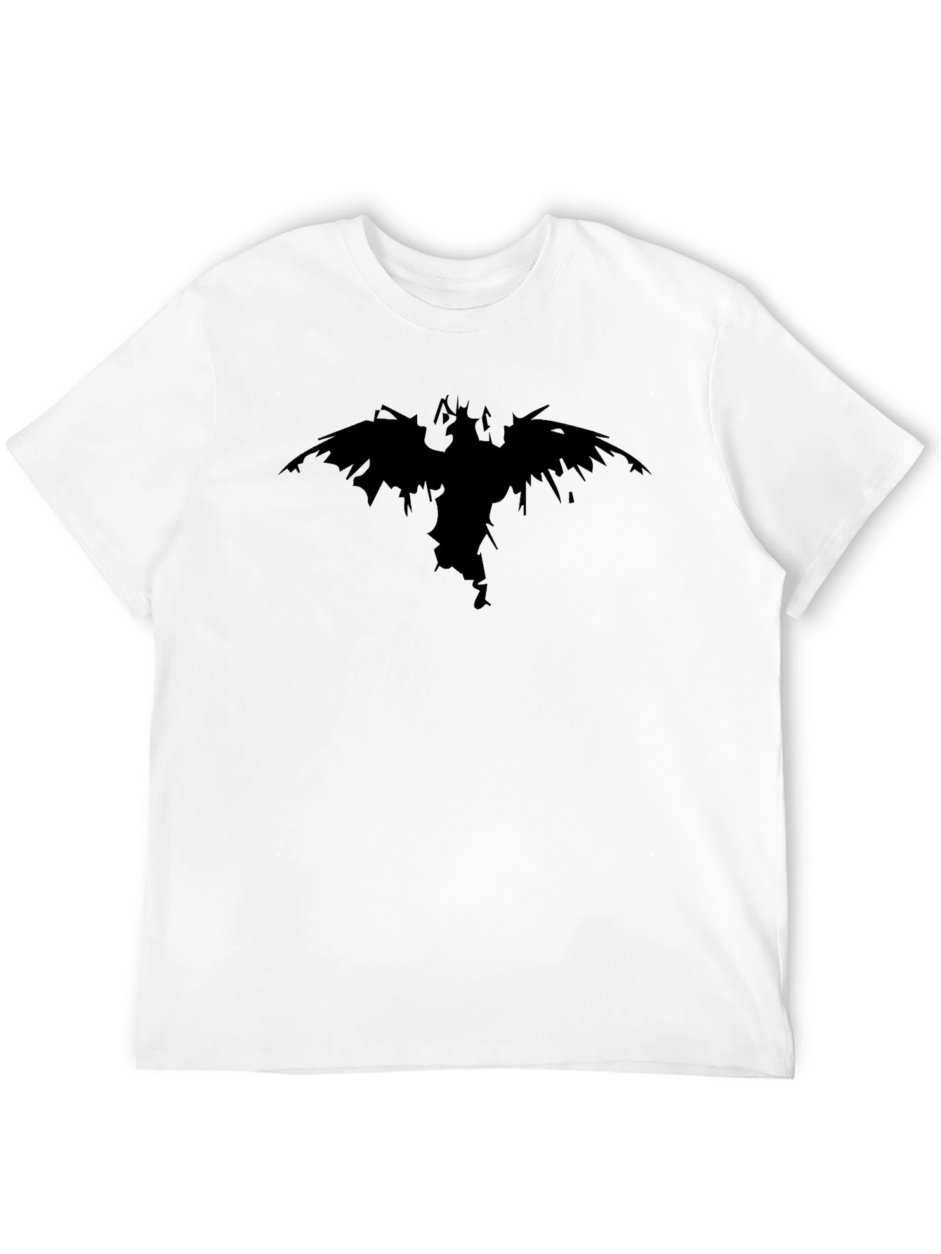 Black T-Shirt with Abstract Raven Design