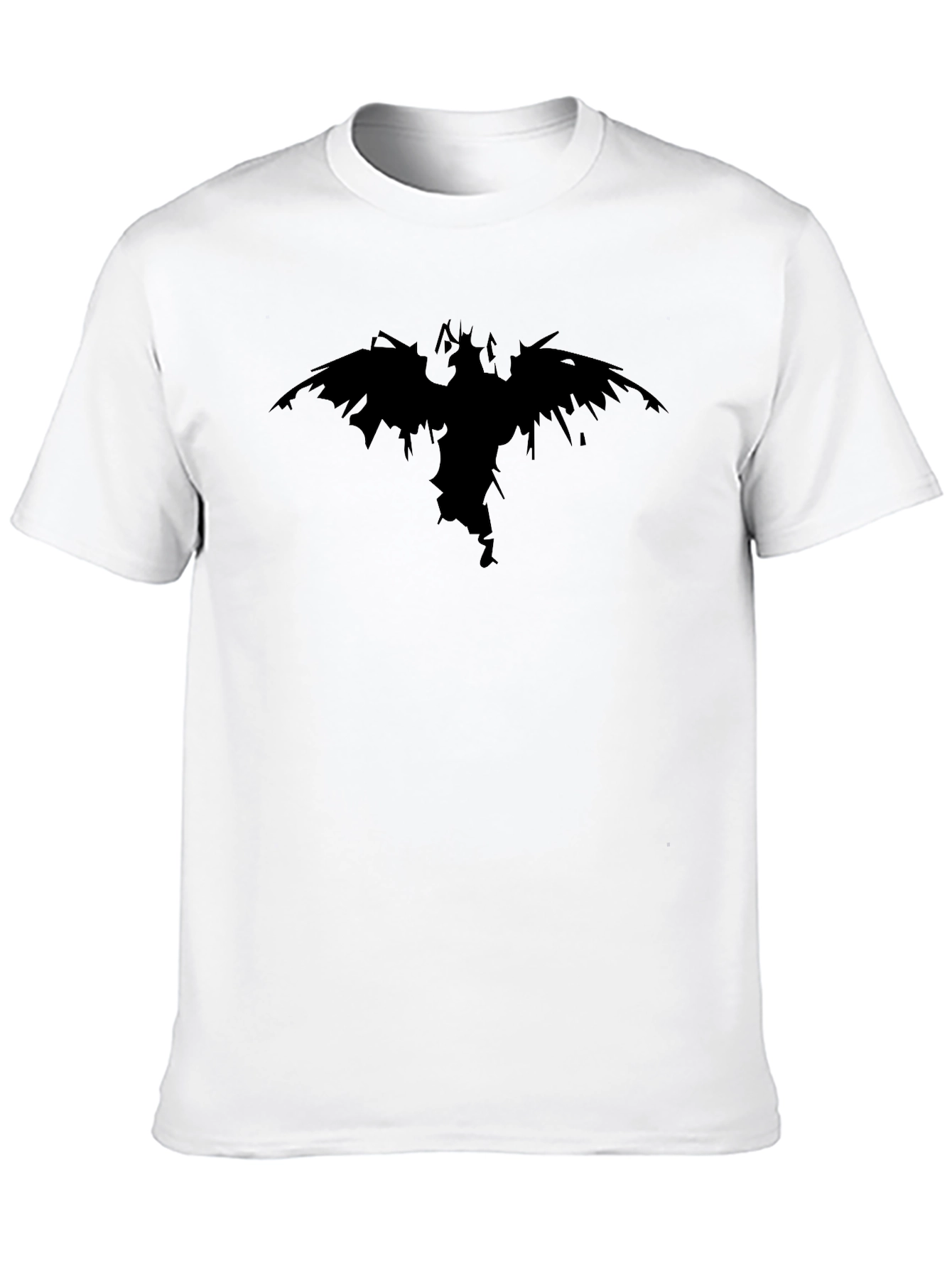 Black T-Shirt with Abstract Raven Design