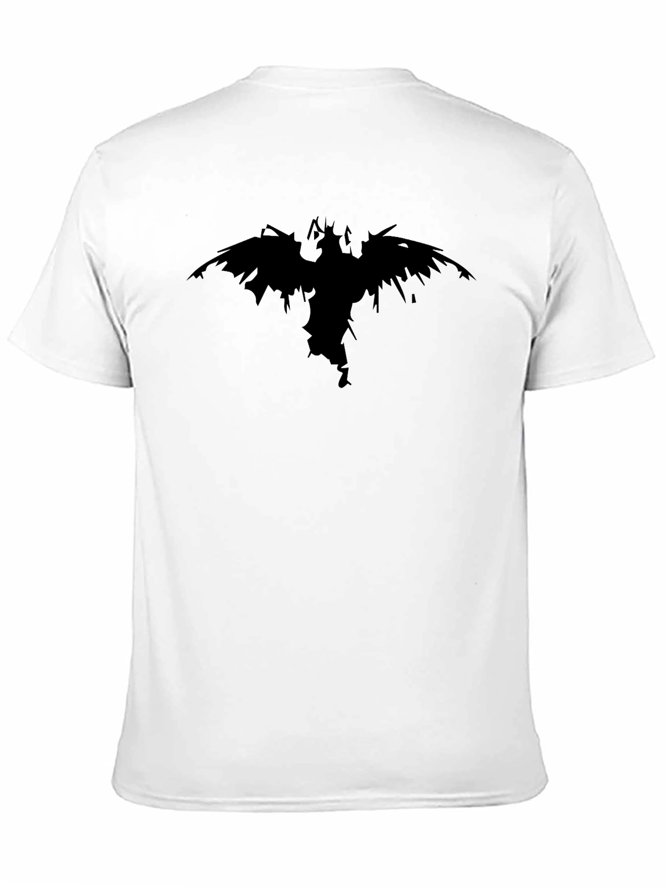 Black T-Shirt with Abstract Raven Design