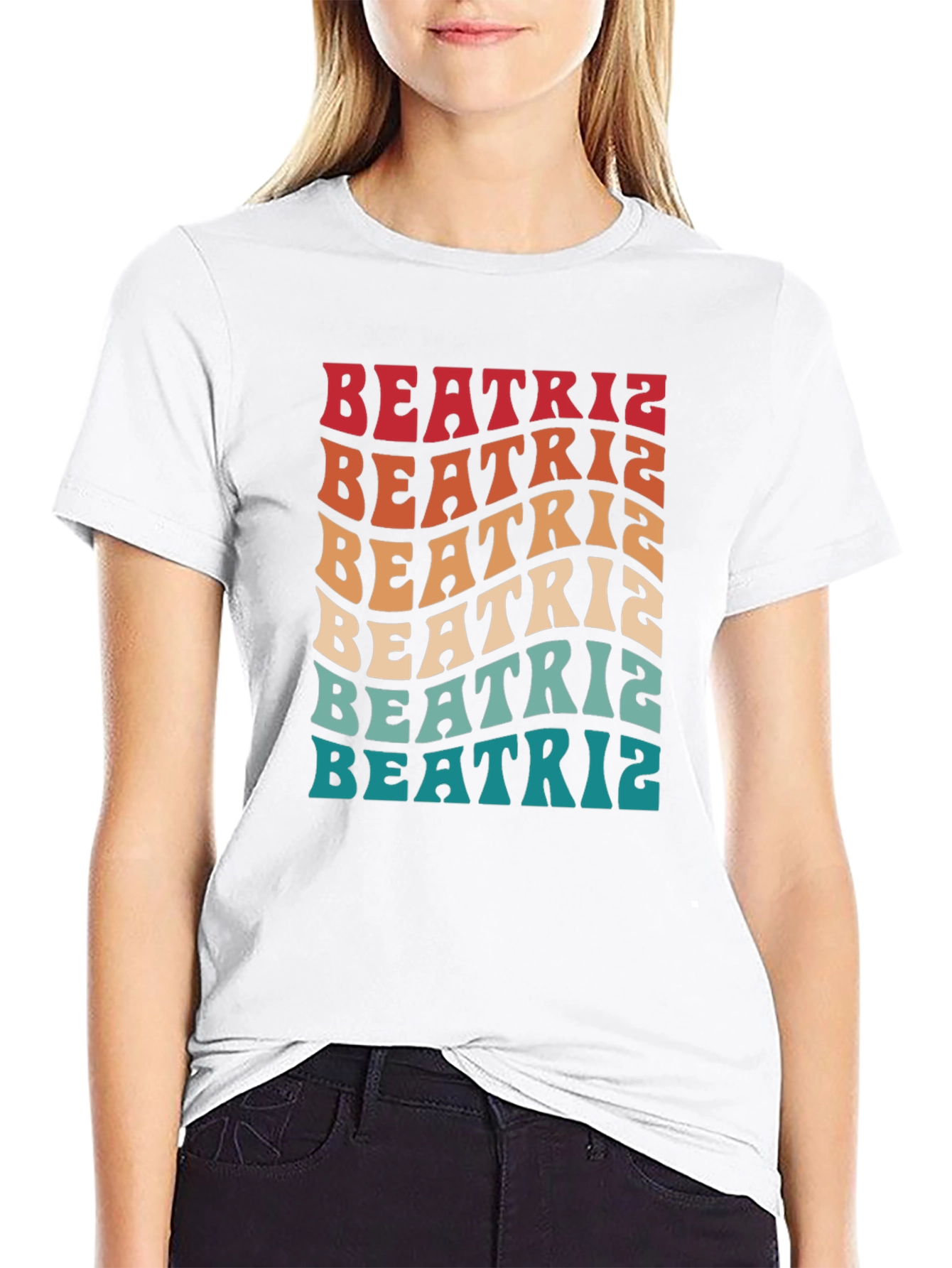Beatriz Retro Wavy Text T-Shirt