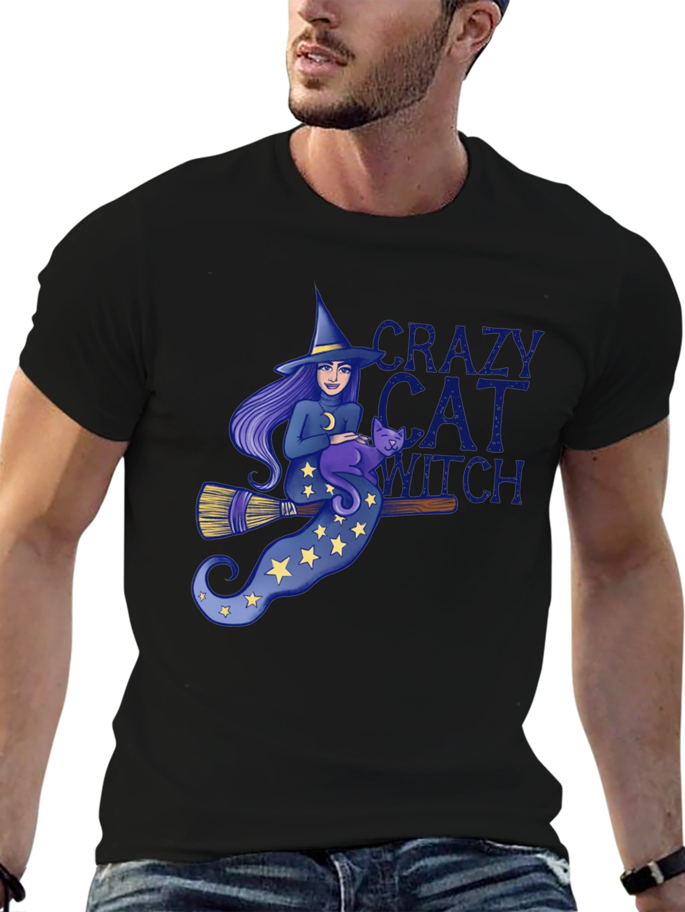 Crazy Cat Witch T-Shirt