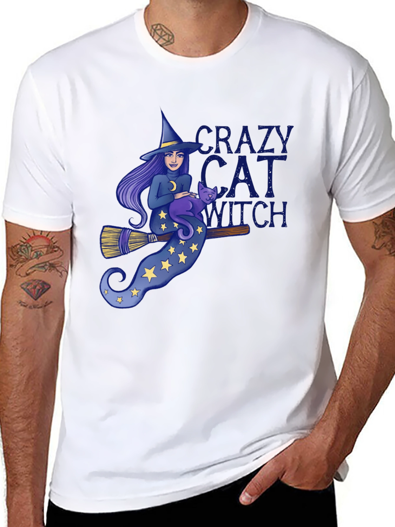 Crazy Cat Witch T-Shirt
