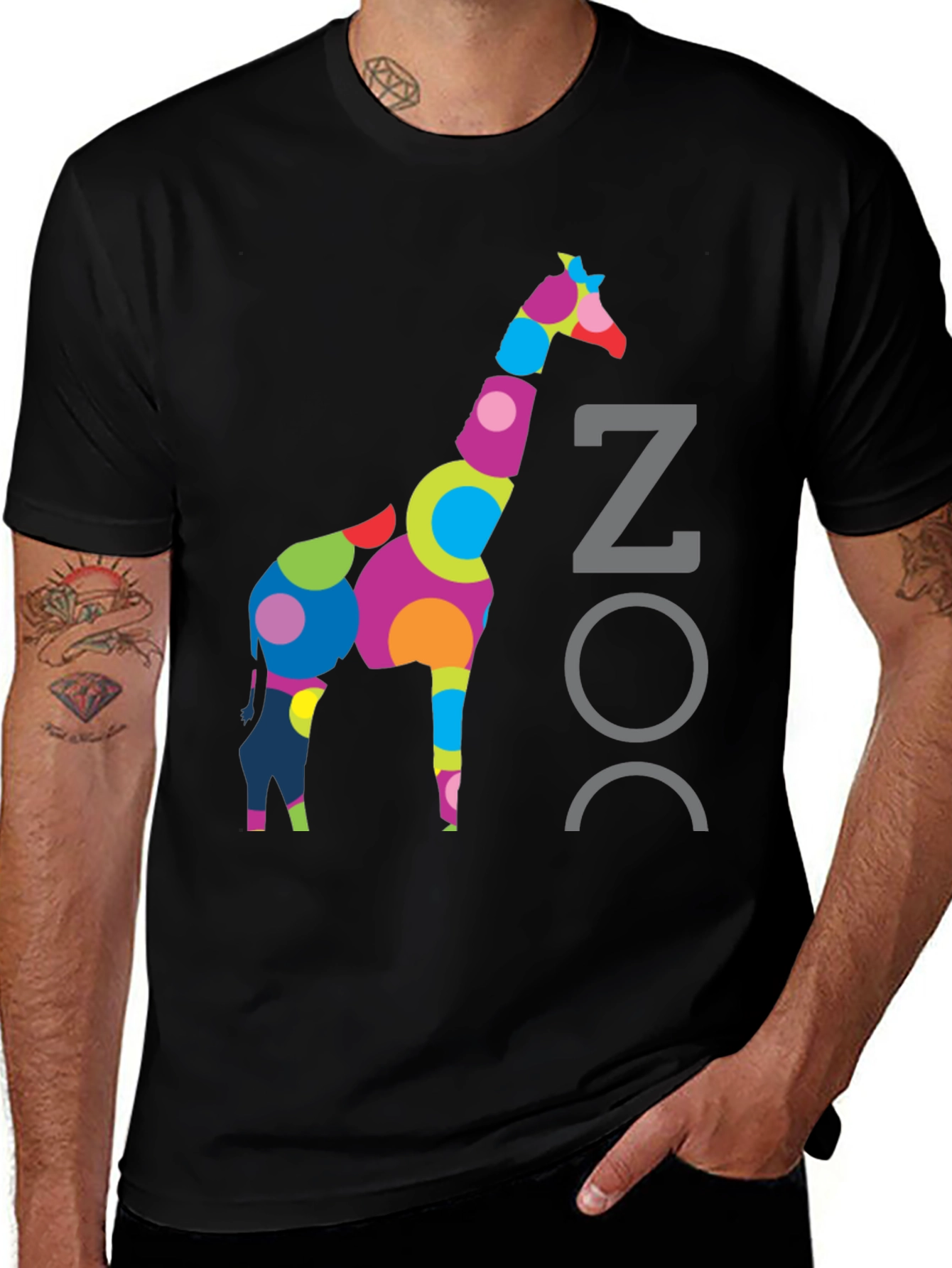 Funky Giraffe Graphic T-Shirt