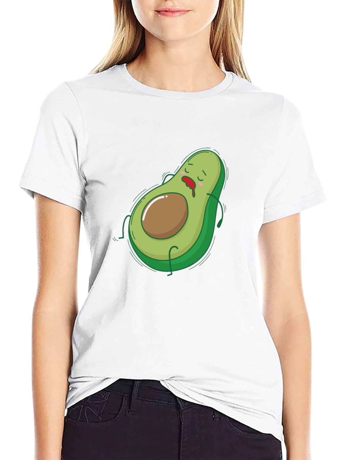 Funny Avocado Graphic T-Shirt - Black Cotton Tee